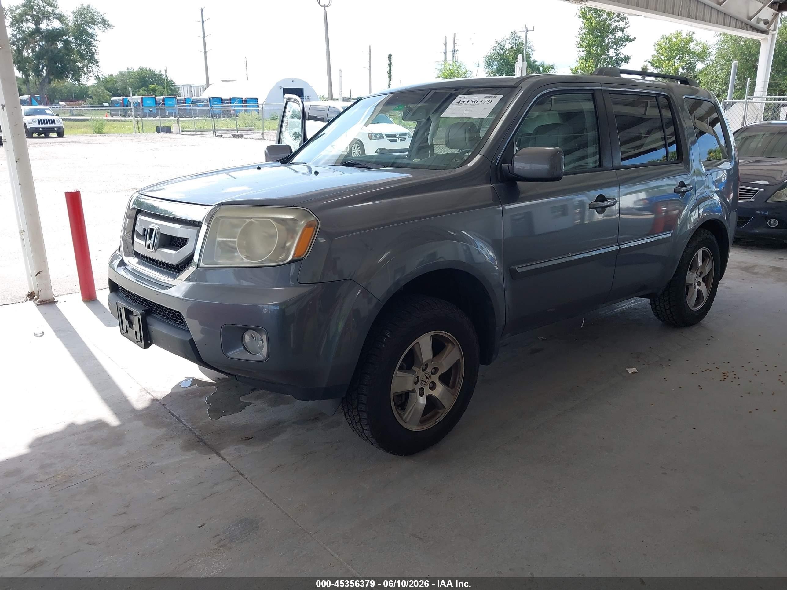 2011 Honda Pilot Ex-l Gray vin: 5FNYF3H61BB046243