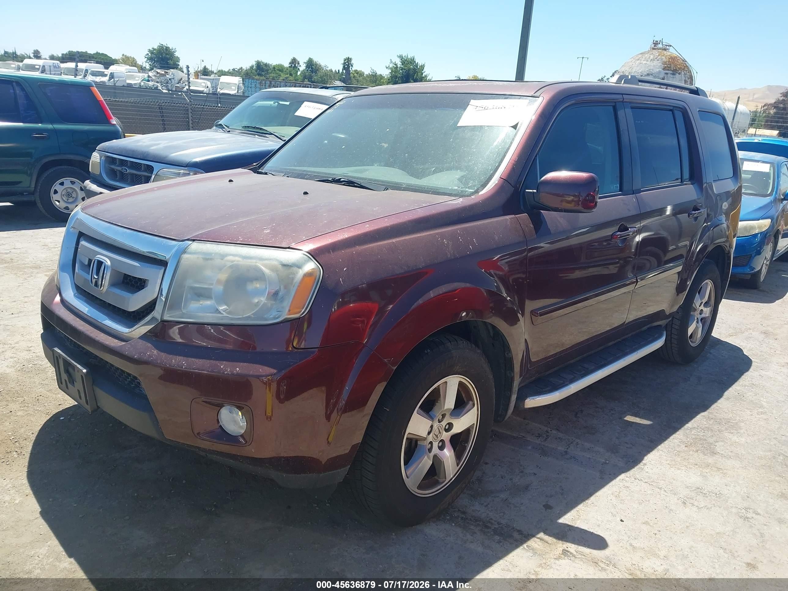 2011 Honda Pilot Ex-l Burgundy vin: 5FNYF3H62BB009332