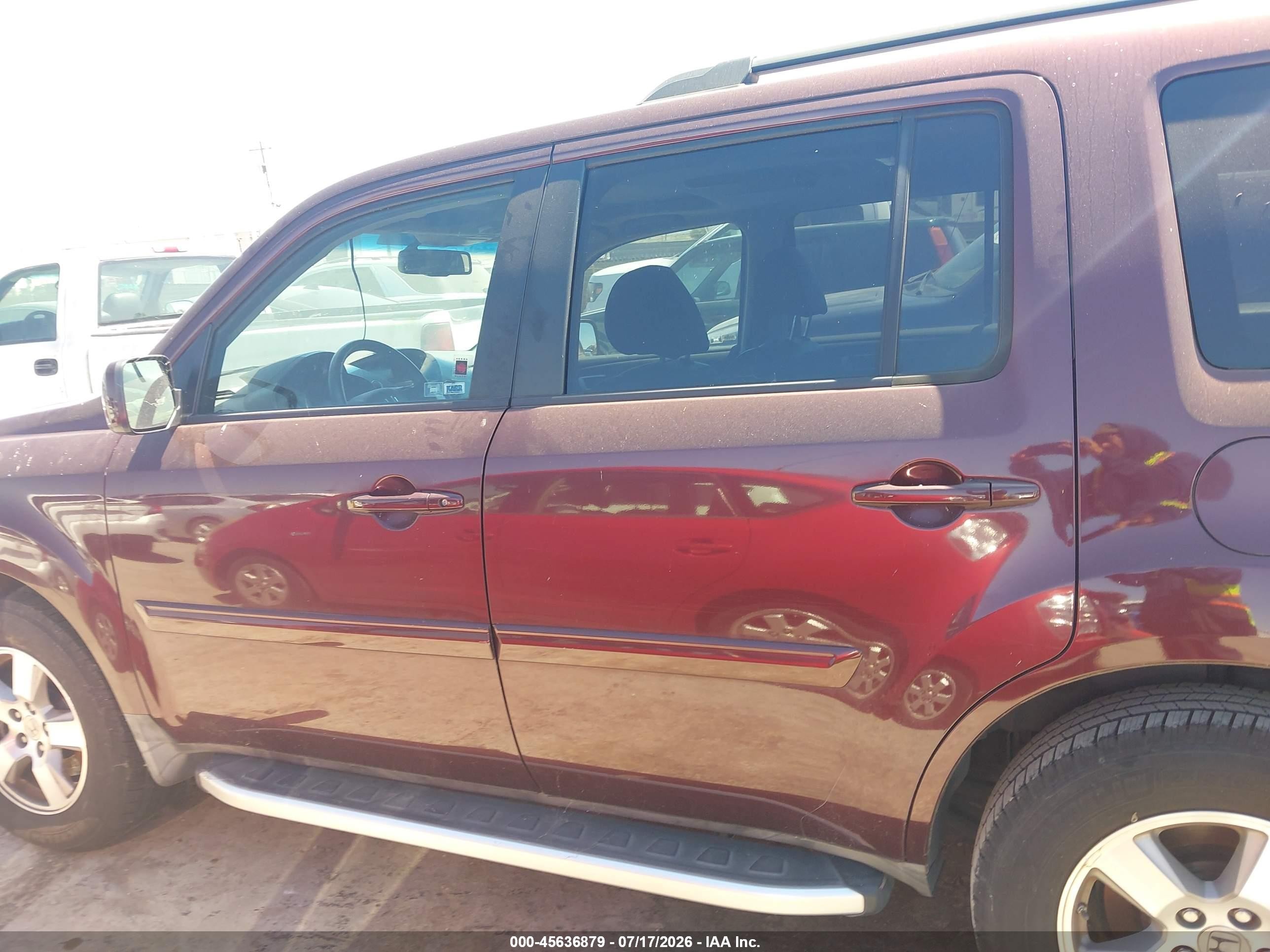 2011 Honda Pilot Ex-l Burgundy vin: 5FNYF3H62BB009332