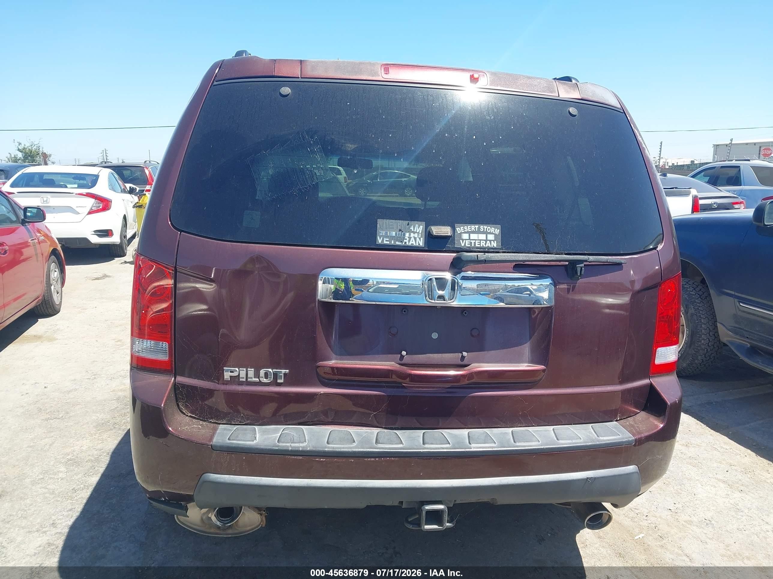 2011 Honda Pilot Ex-l Burgundy vin: 5FNYF3H62BB009332