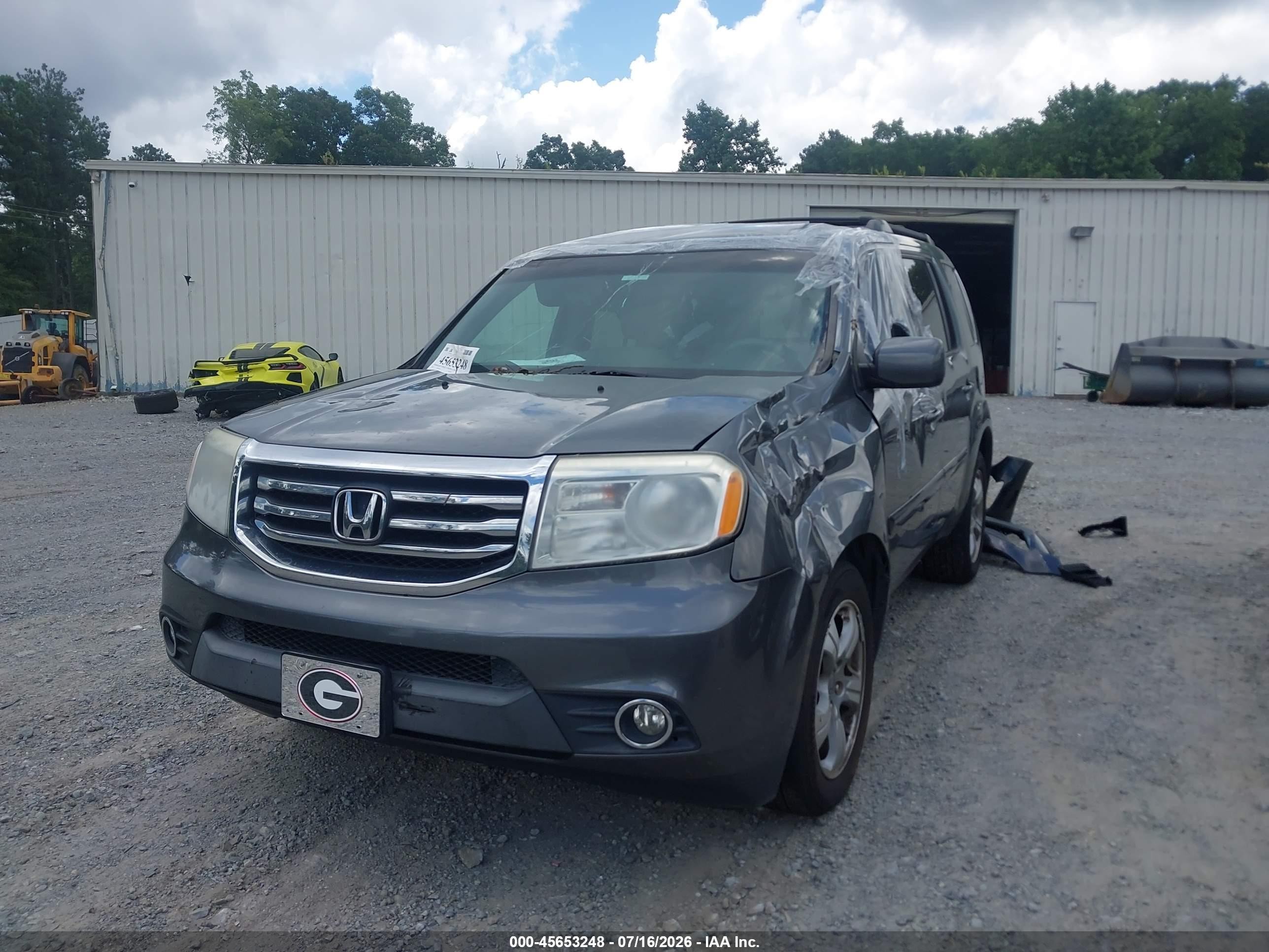 2013 Honda Pilot Ex-l Gray vin: 5FNYF3H62DB023329