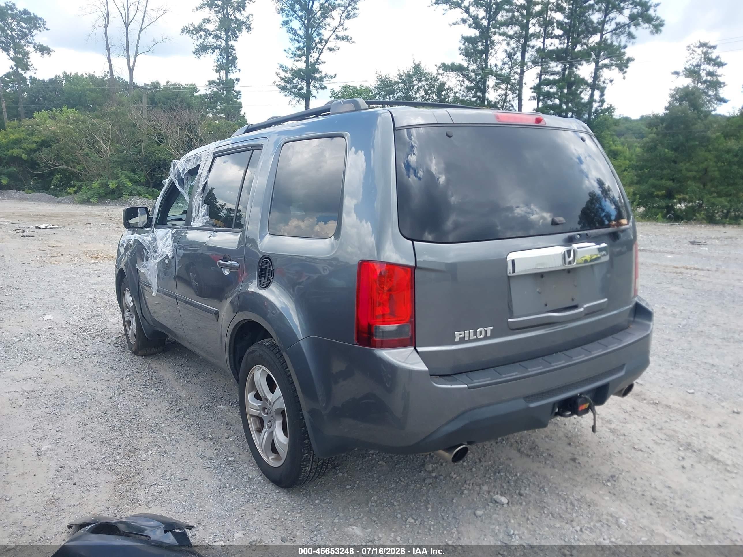 2013 Honda Pilot Ex-l Gray vin: 5FNYF3H62DB023329