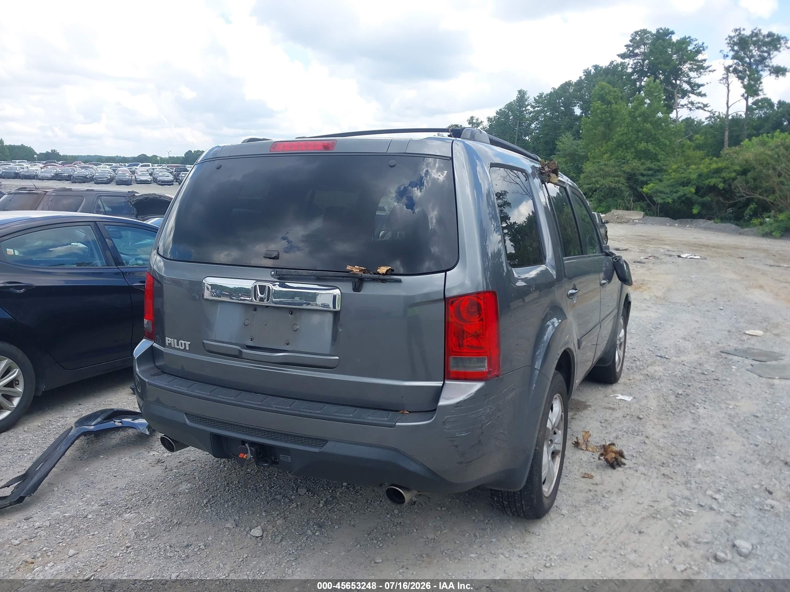 2013 Honda Pilot Ex-l Gray vin: 5FNYF3H62DB023329