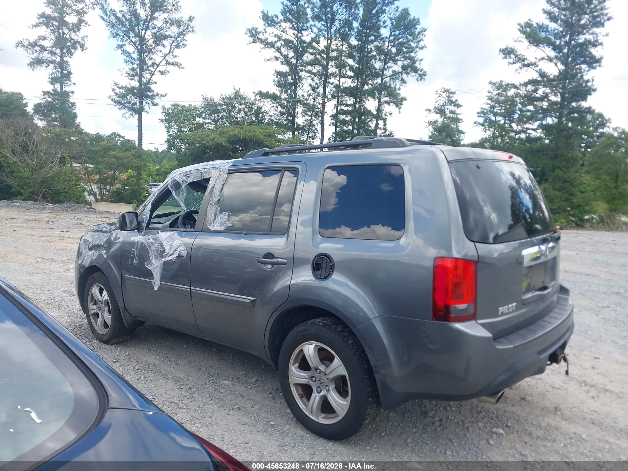 2013 Honda Pilot Ex-l Gray vin: 5FNYF3H62DB023329