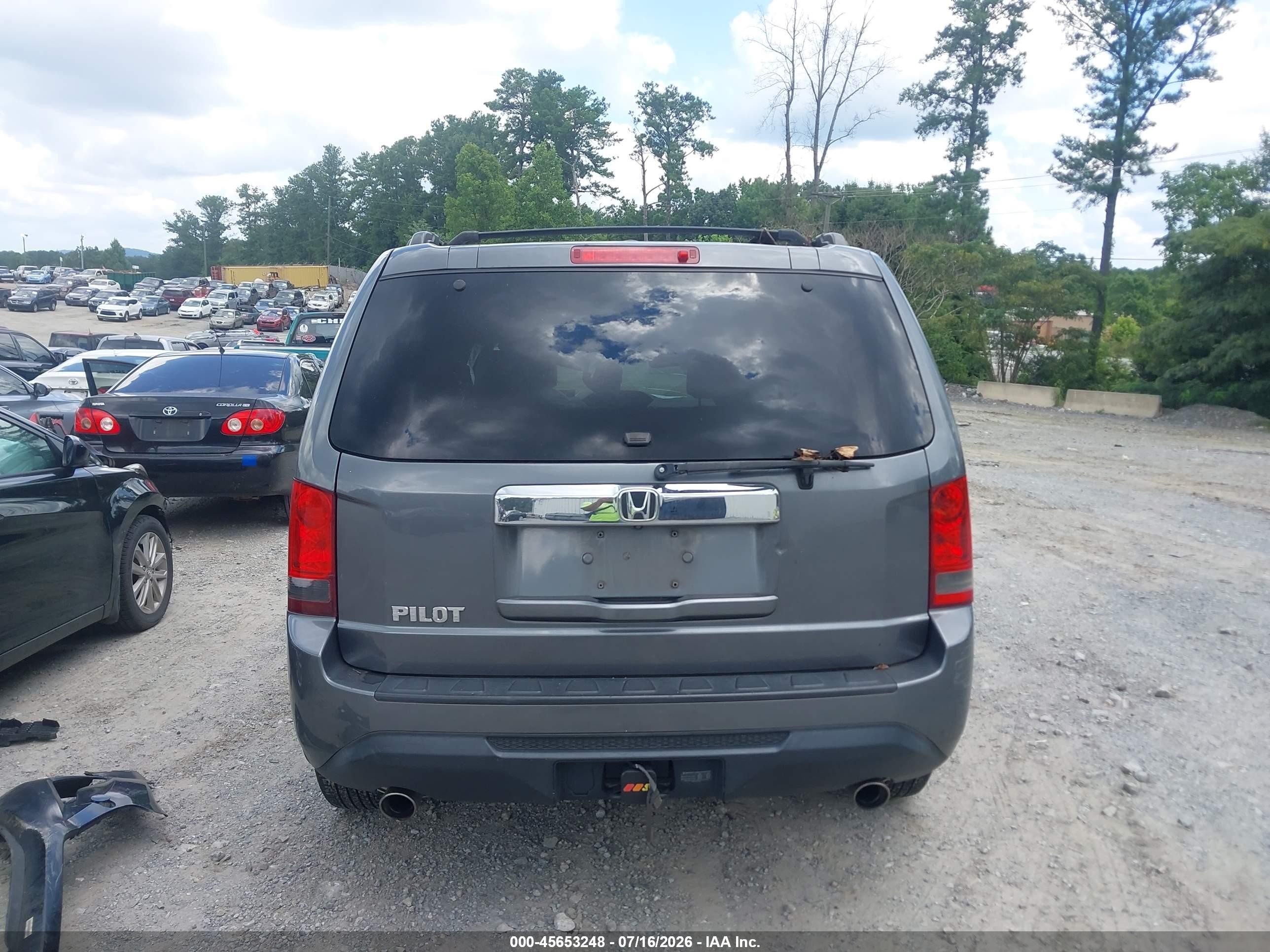 2013 Honda Pilot Ex-l Gray vin: 5FNYF3H62DB023329