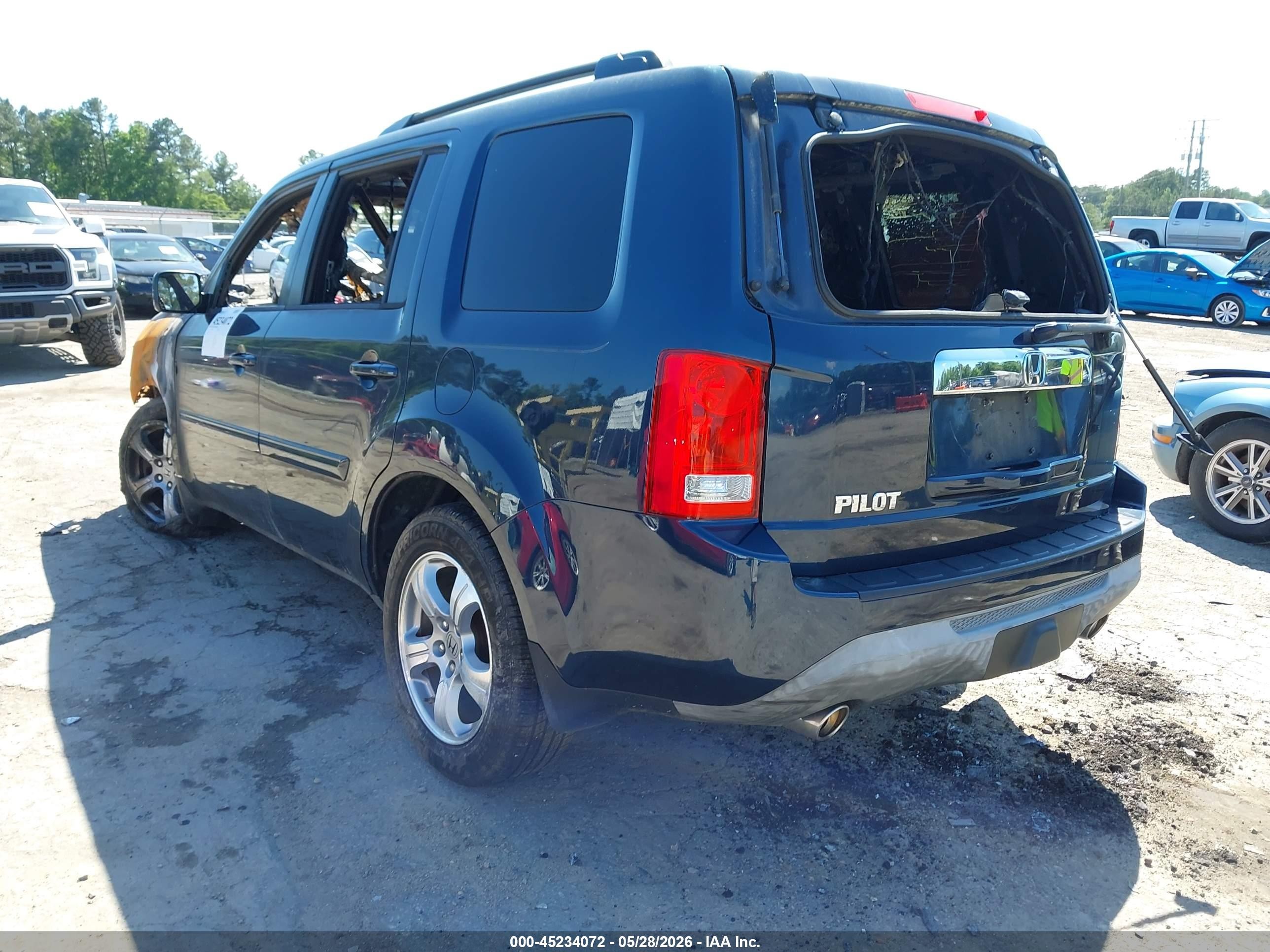 2012 Honda Pilot Ex-l Blue vin: 5FNYF3H63CB004433