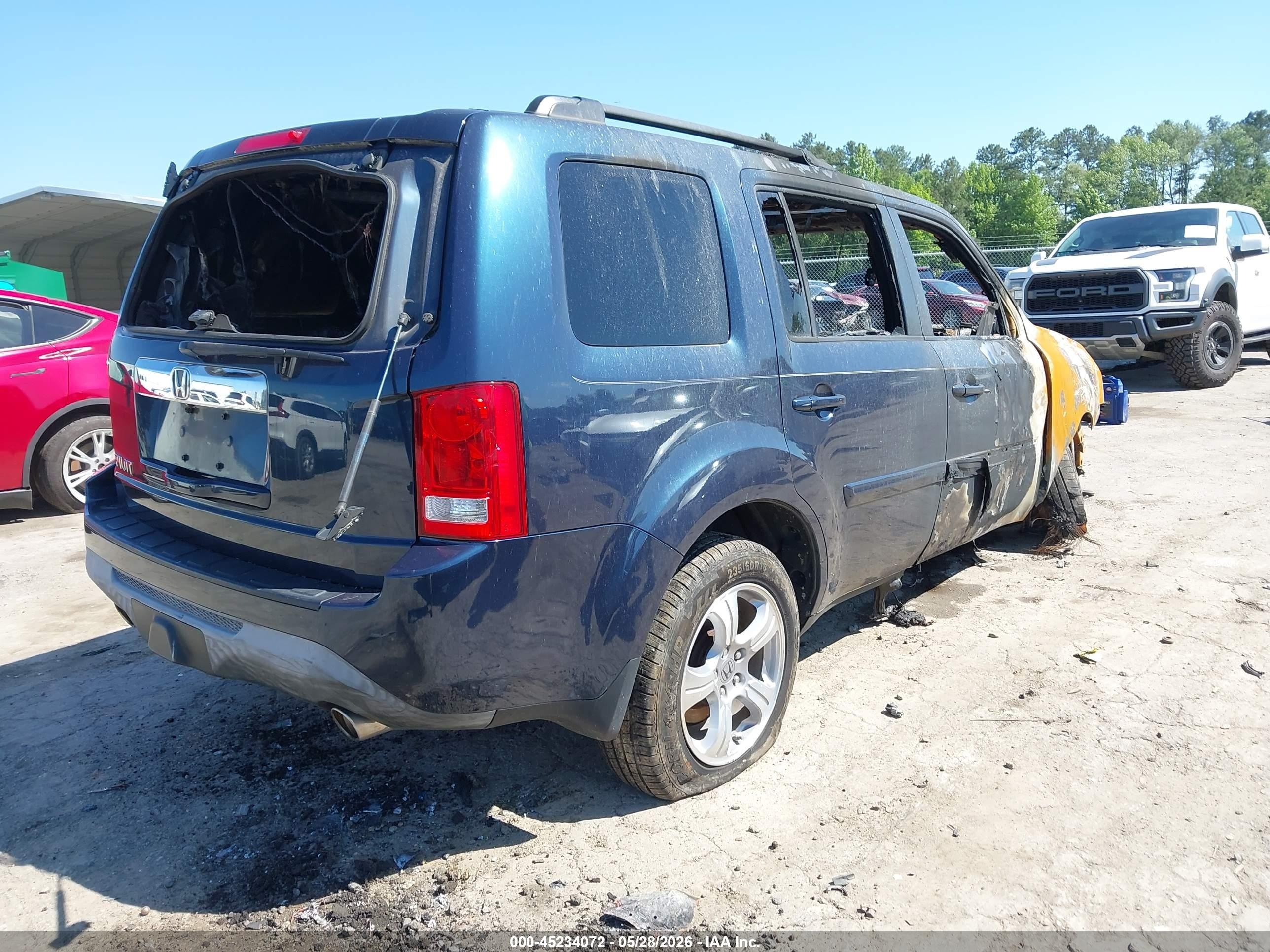 2012 Honda Pilot Ex-l Blue vin: 5FNYF3H63CB004433