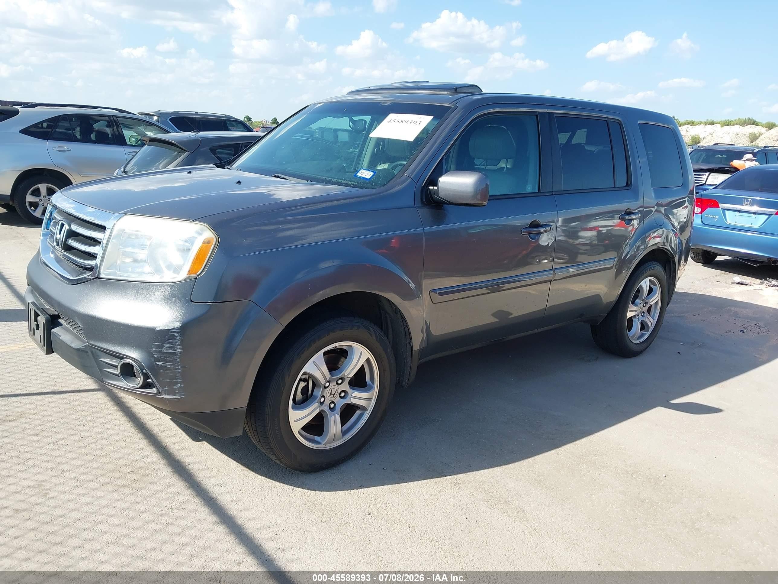 2012 Honda Pilot Ex-l Gray vin: 5FNYF3H63CB006165