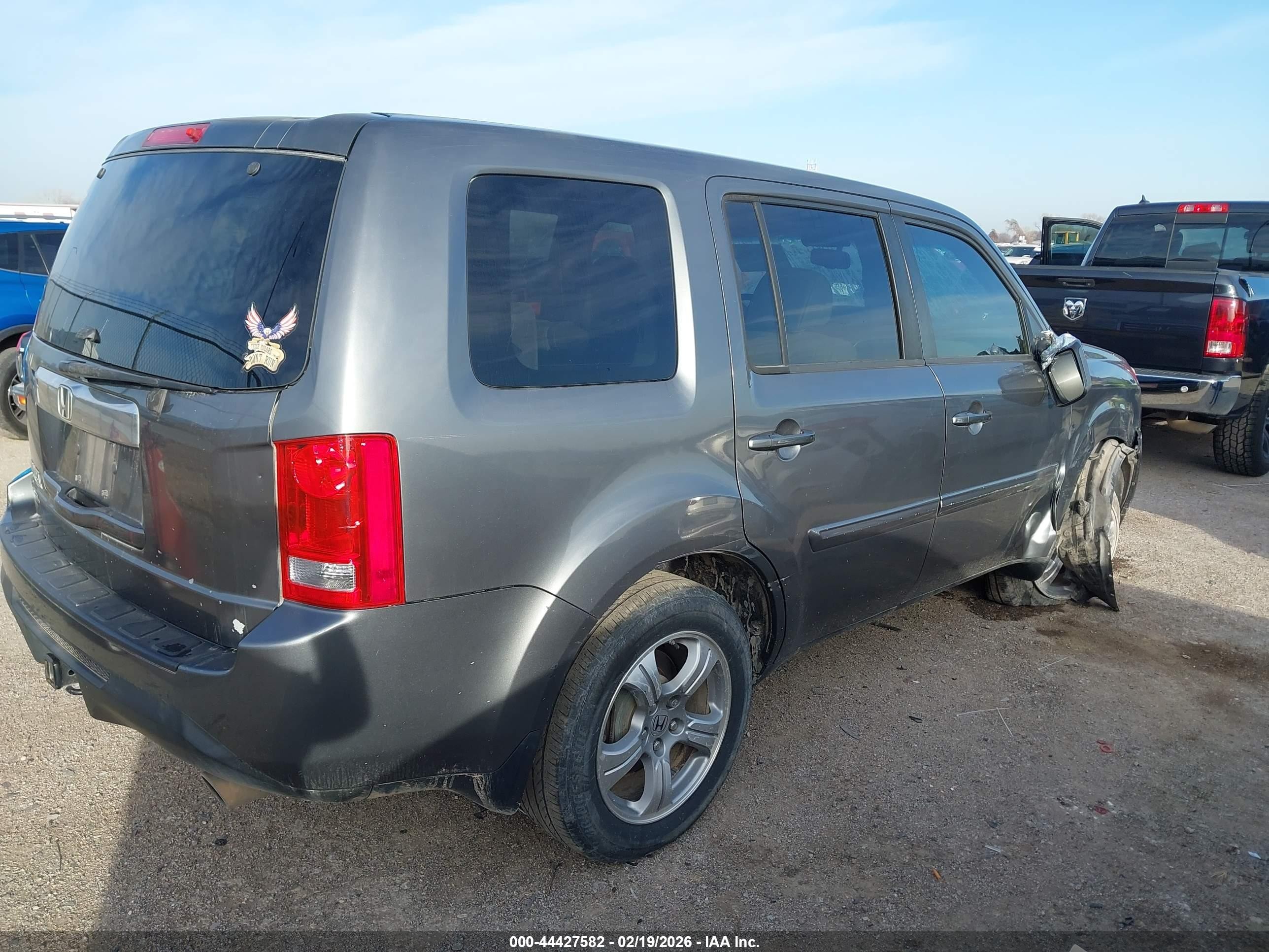 2013 Honda Pilot Ex-l Gray vin: 5FNYF3H63DB037014