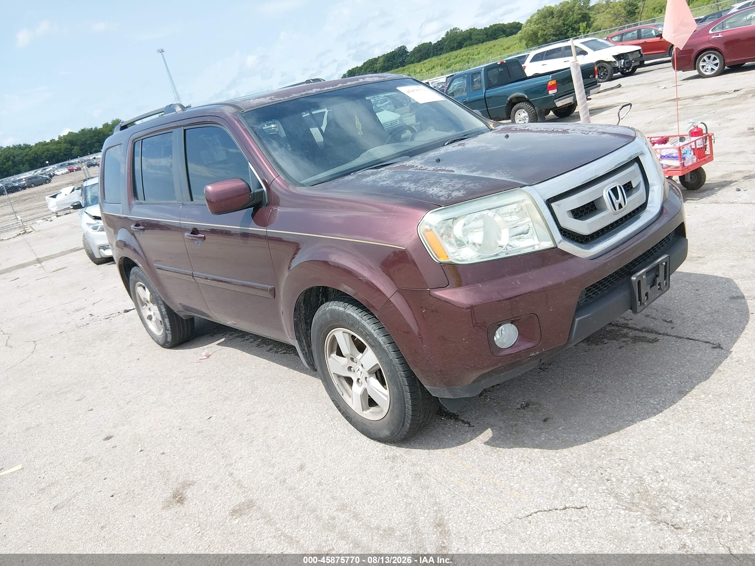 2010 Honda Pilot Ex-l Maroon vin: 5FNYF3H64AB017947