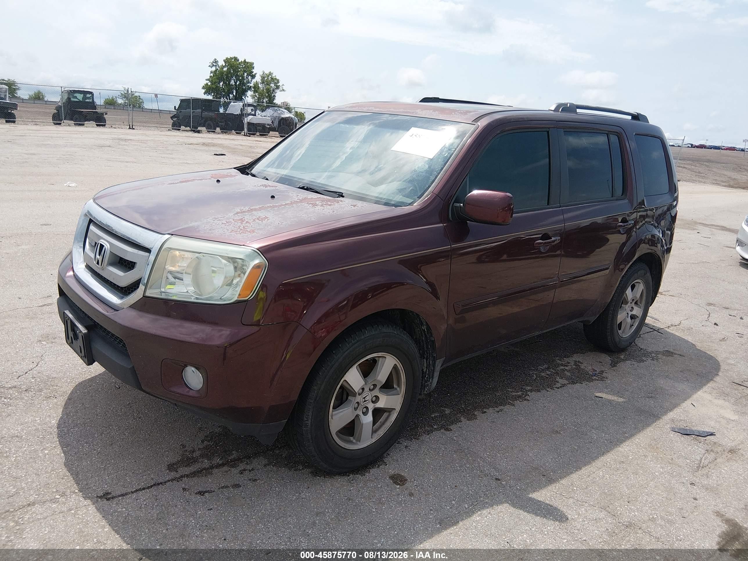2010 Honda Pilot Ex-l Maroon vin: 5FNYF3H64AB017947