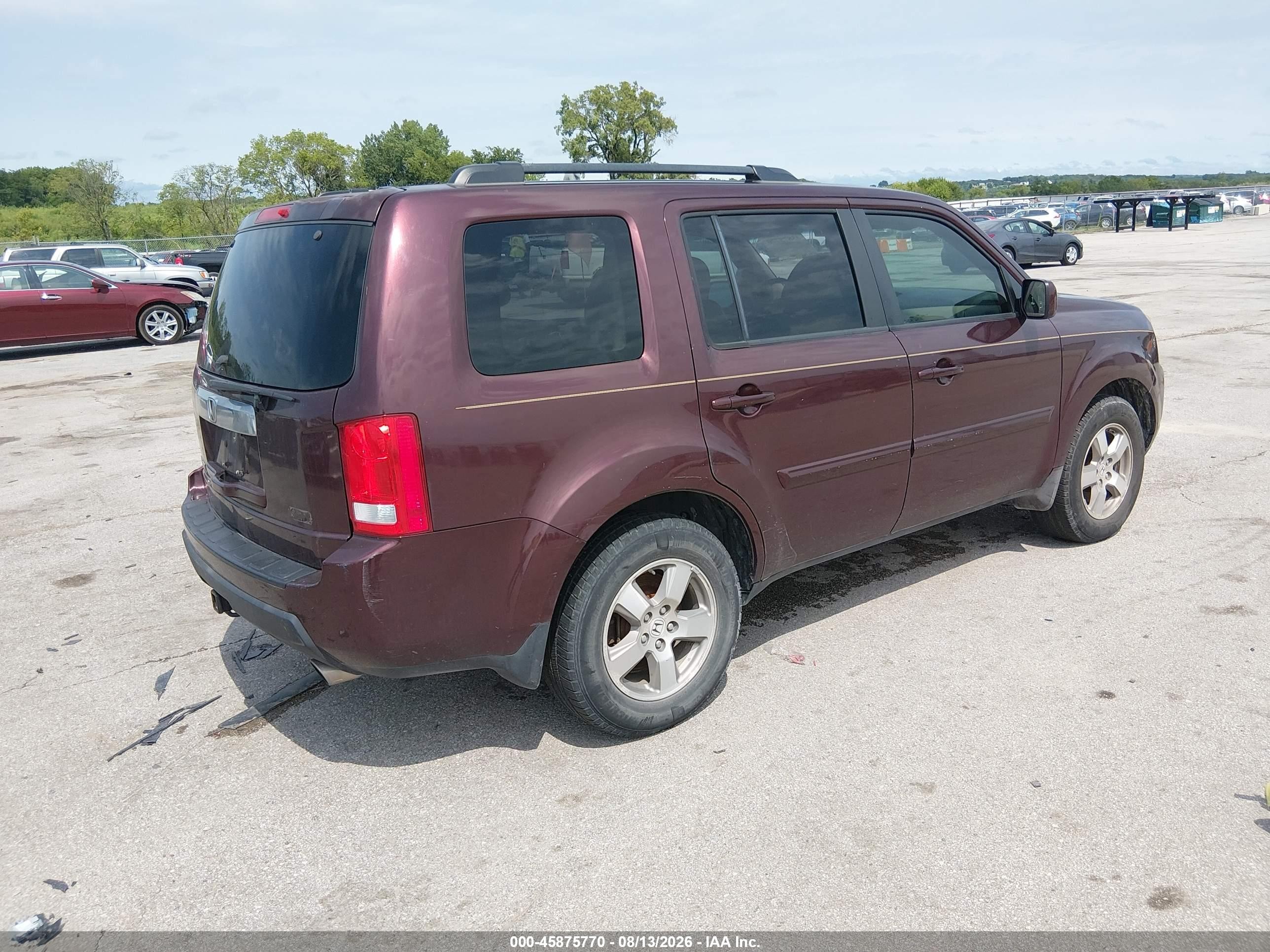 2010 Honda Pilot Ex-l Maroon vin: 5FNYF3H64AB017947