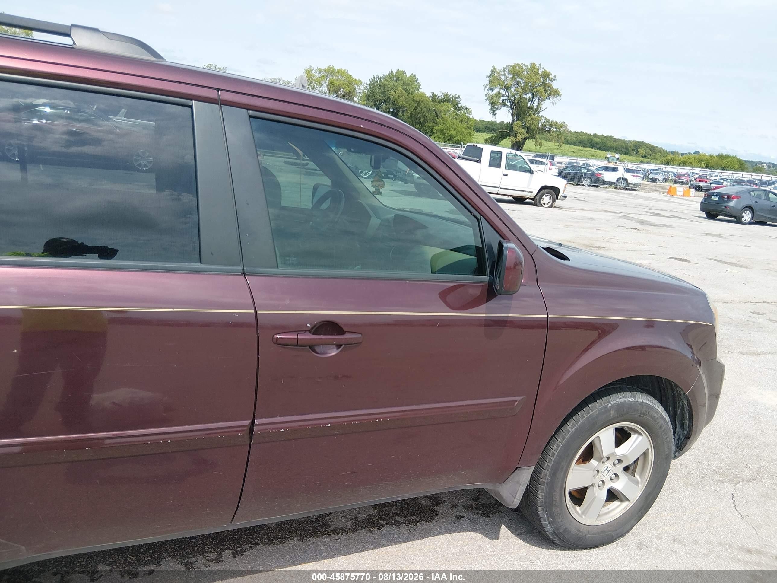 2010 Honda Pilot Ex-l Maroon vin: 5FNYF3H64AB017947
