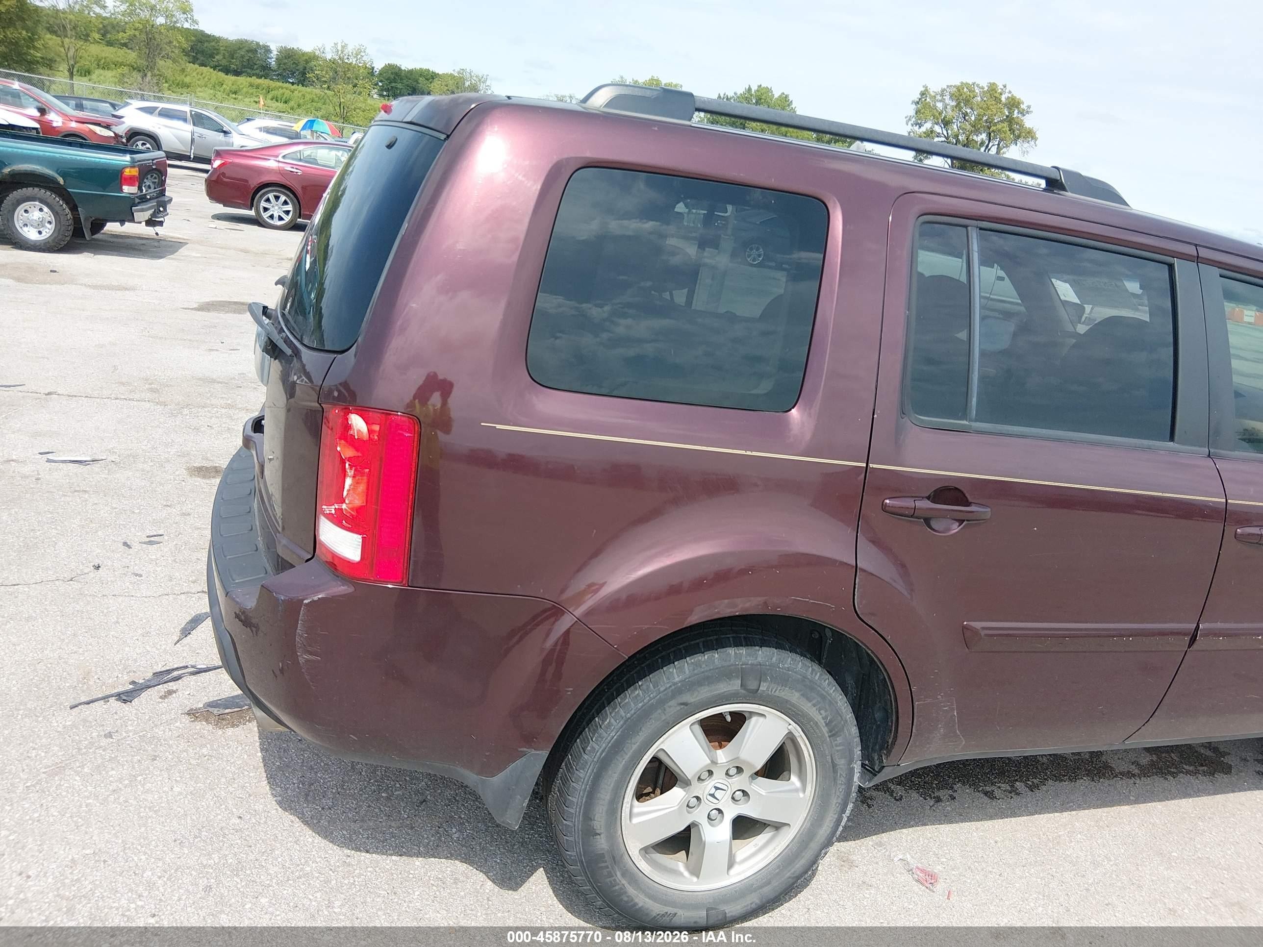 2010 Honda Pilot Ex-l Maroon vin: 5FNYF3H64AB017947