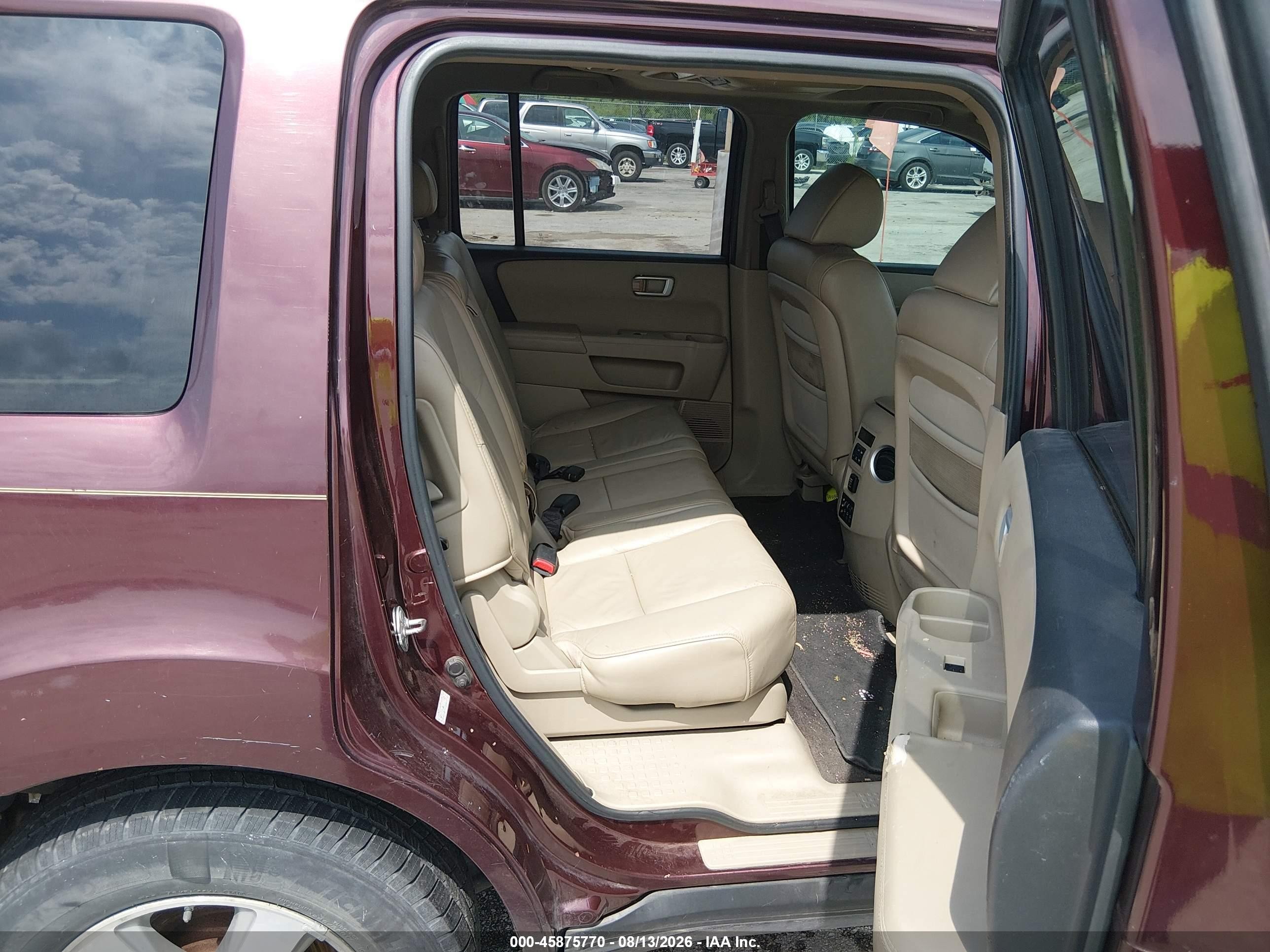 2010 Honda Pilot Ex-l Maroon vin: 5FNYF3H64AB017947