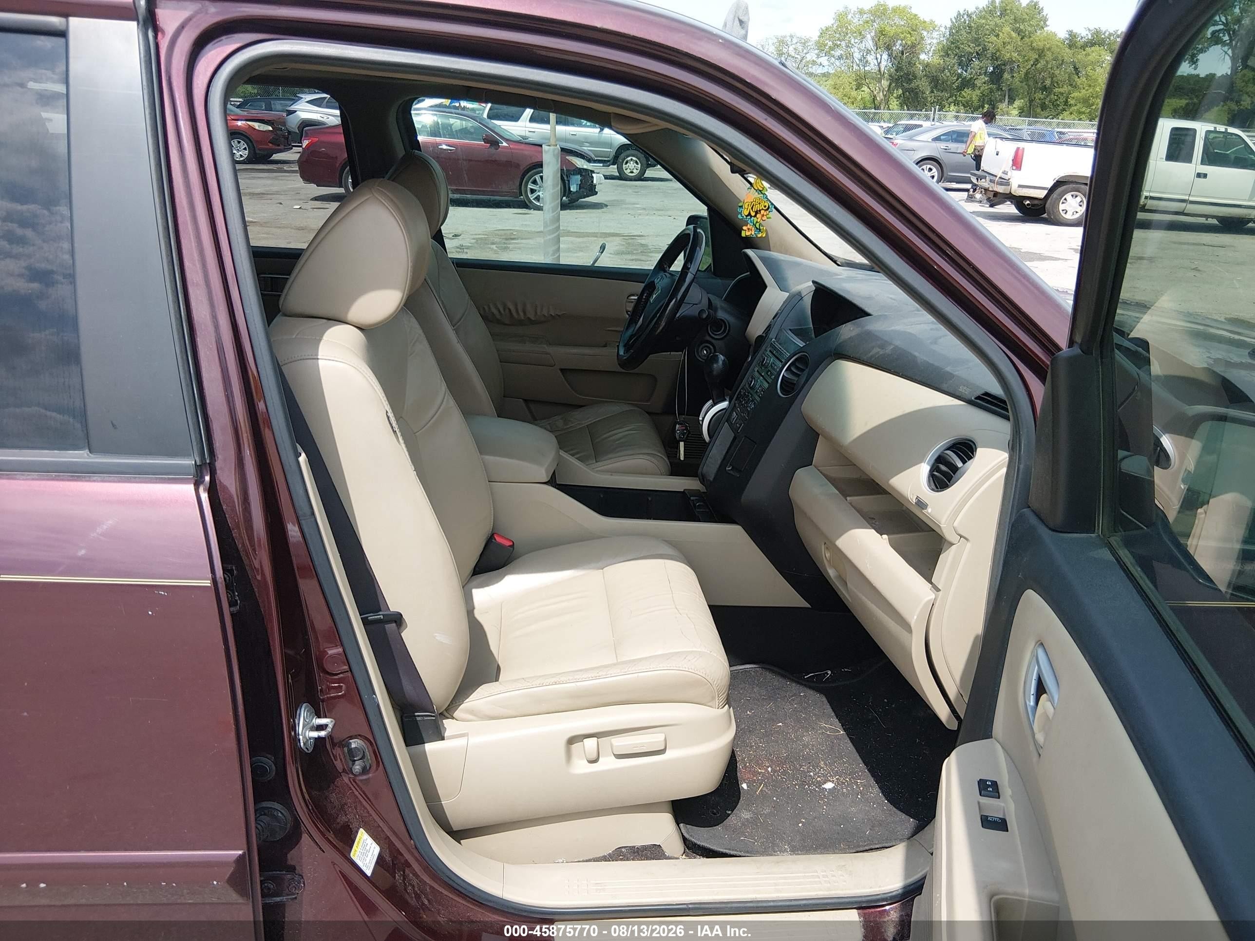 2010 Honda Pilot Ex-l Maroon vin: 5FNYF3H64AB017947