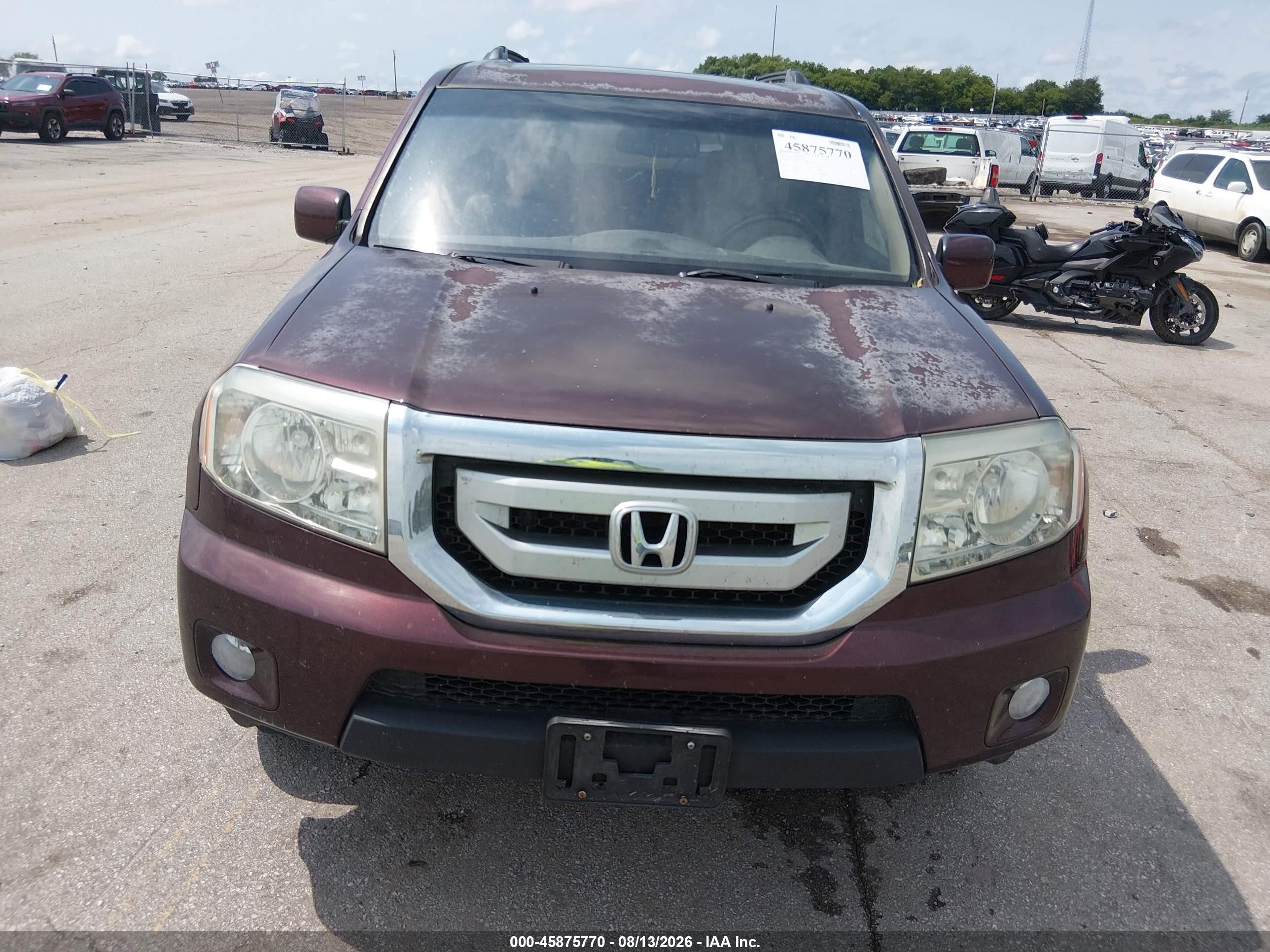 2010 Honda Pilot Ex-l Maroon vin: 5FNYF3H64AB017947