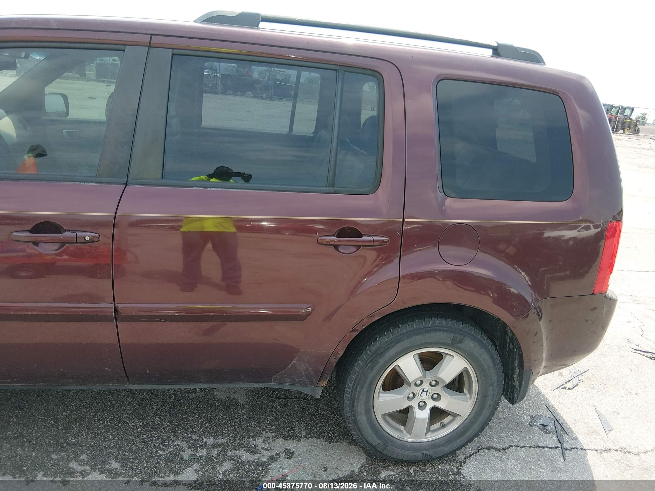 2010 Honda Pilot Ex-l Maroon vin: 5FNYF3H64AB017947