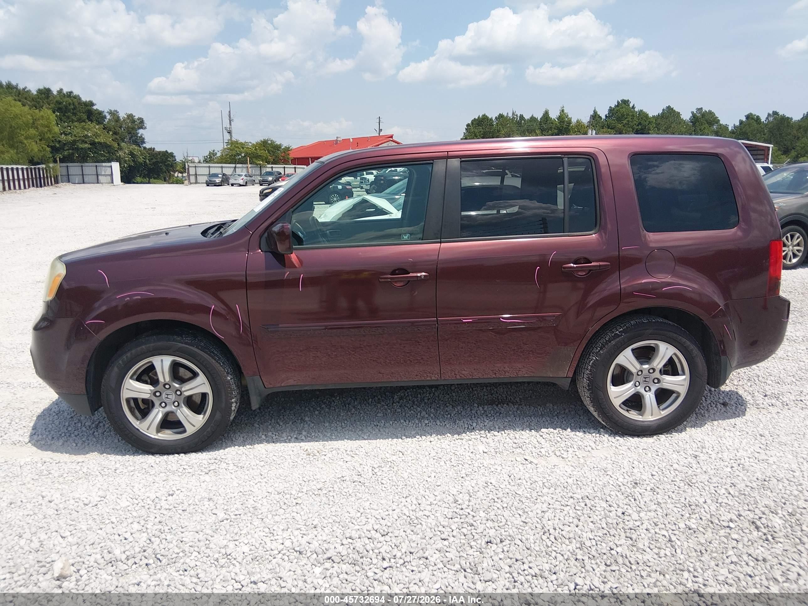 2012 Honda Pilot Ex-l Burgundy vin: 5FNYF3H64CB016252