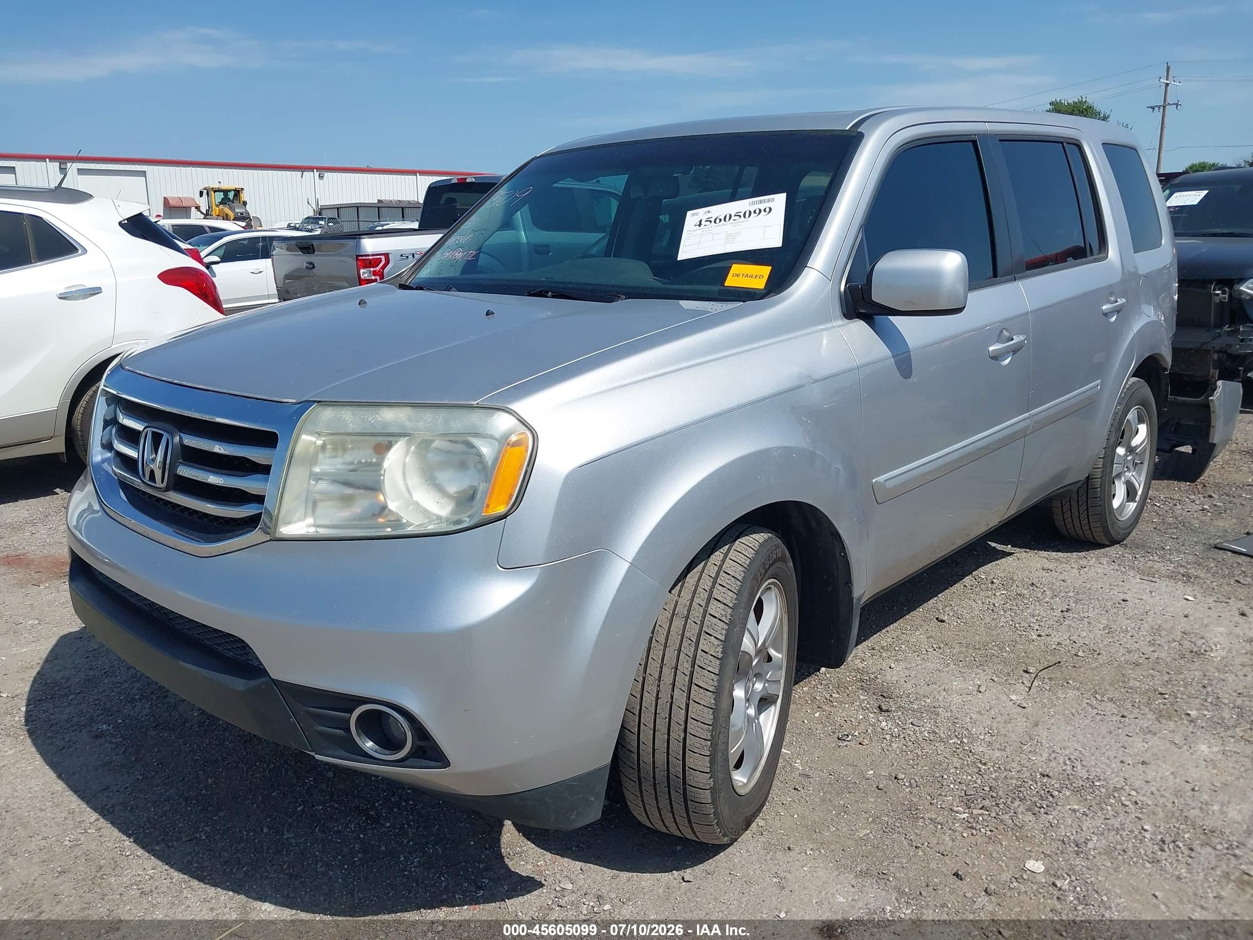 2014 Honda Pilot Ex-l Silver vin: 5FNYF3H65EB021852