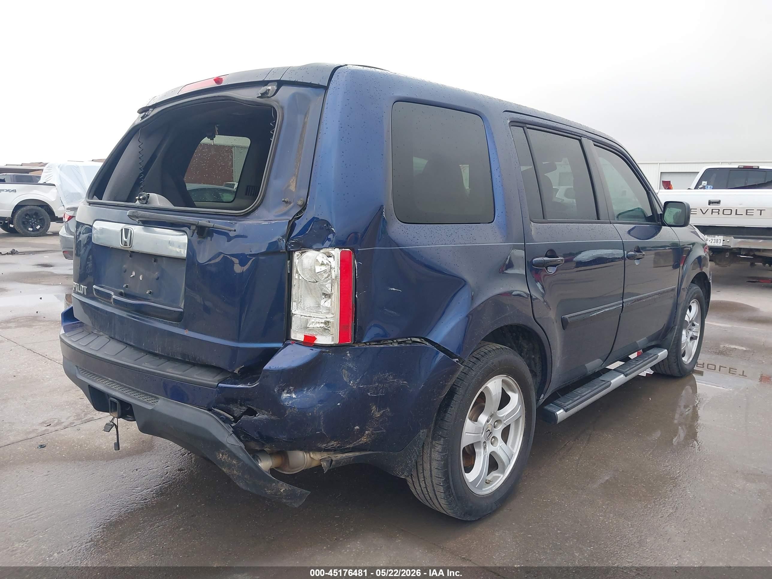 2014 Honda Pilot Ex-l Blue vin: 5FNYF3H66EB026607