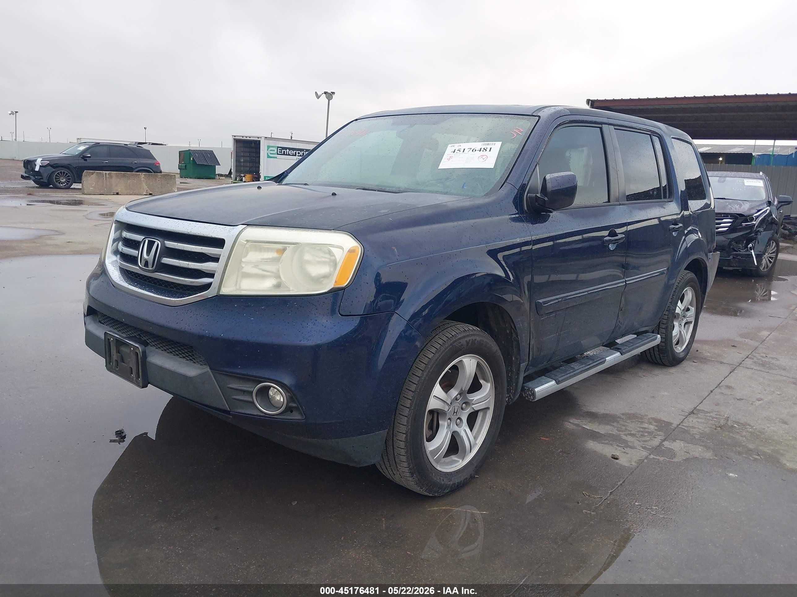 2014 Honda Pilot Ex-l Blue vin: 5FNYF3H66EB026607