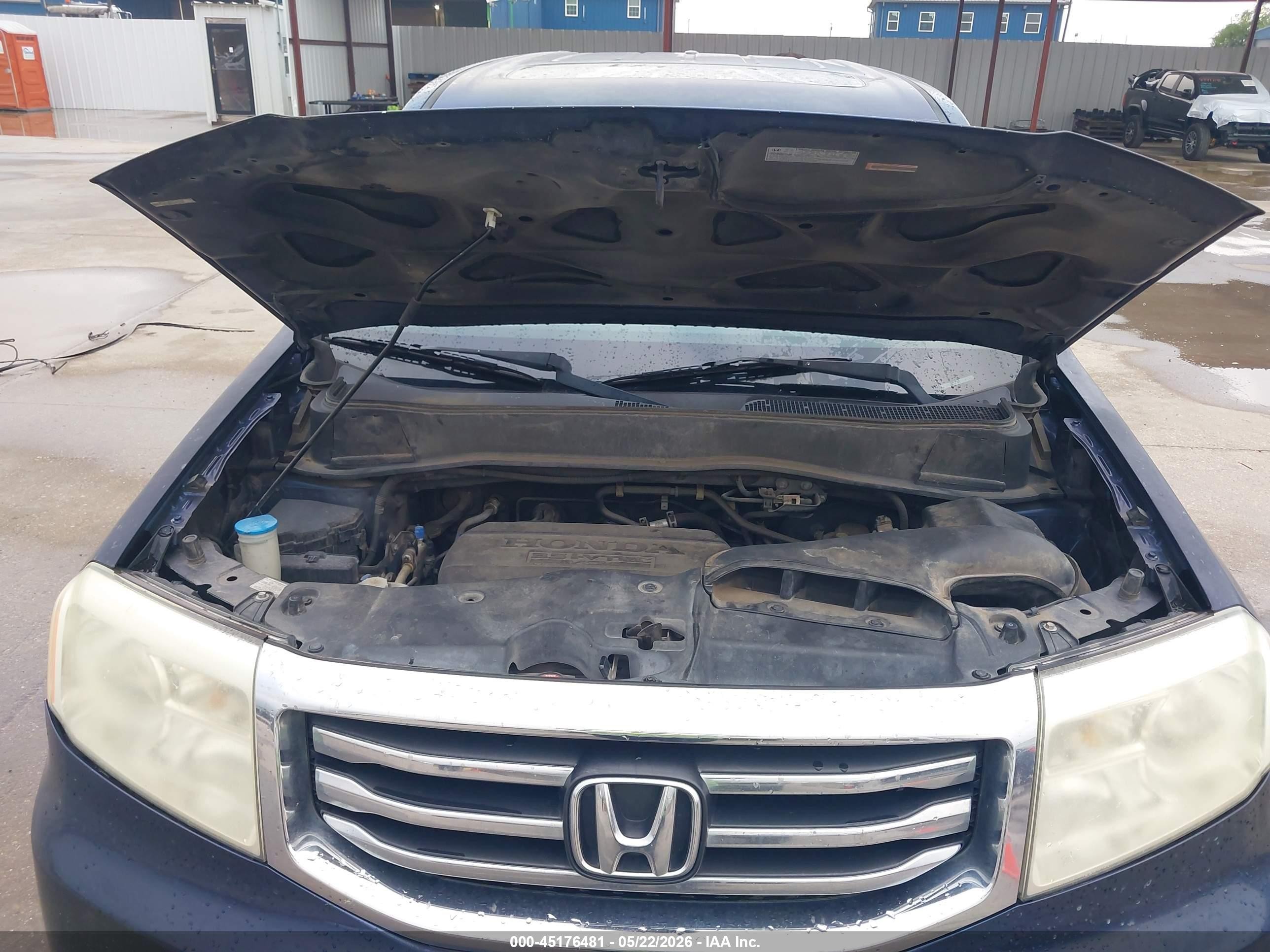 2014 Honda Pilot Ex-l Blue vin: 5FNYF3H66EB026607