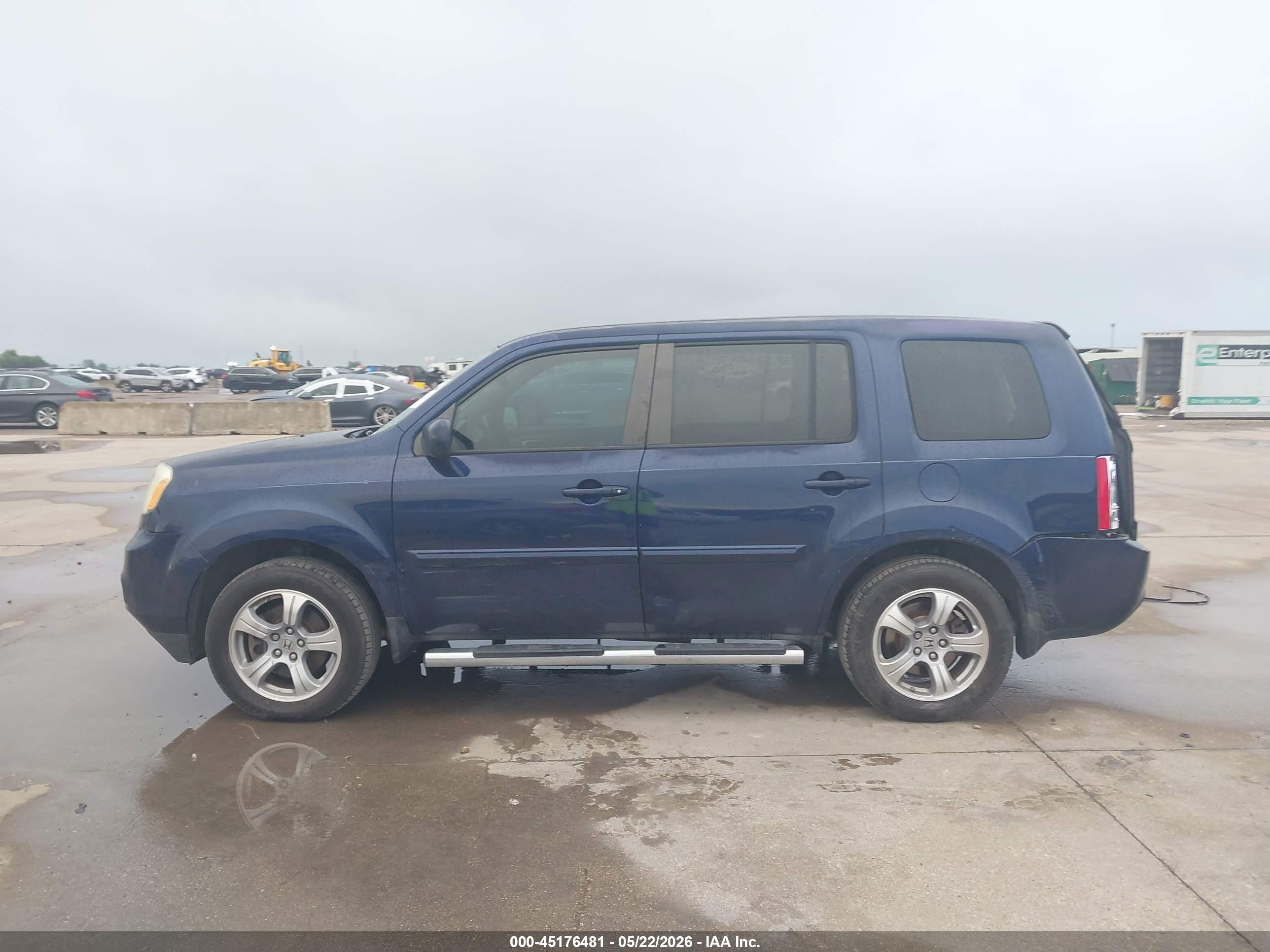 2014 Honda Pilot Ex-l Blue vin: 5FNYF3H66EB026607