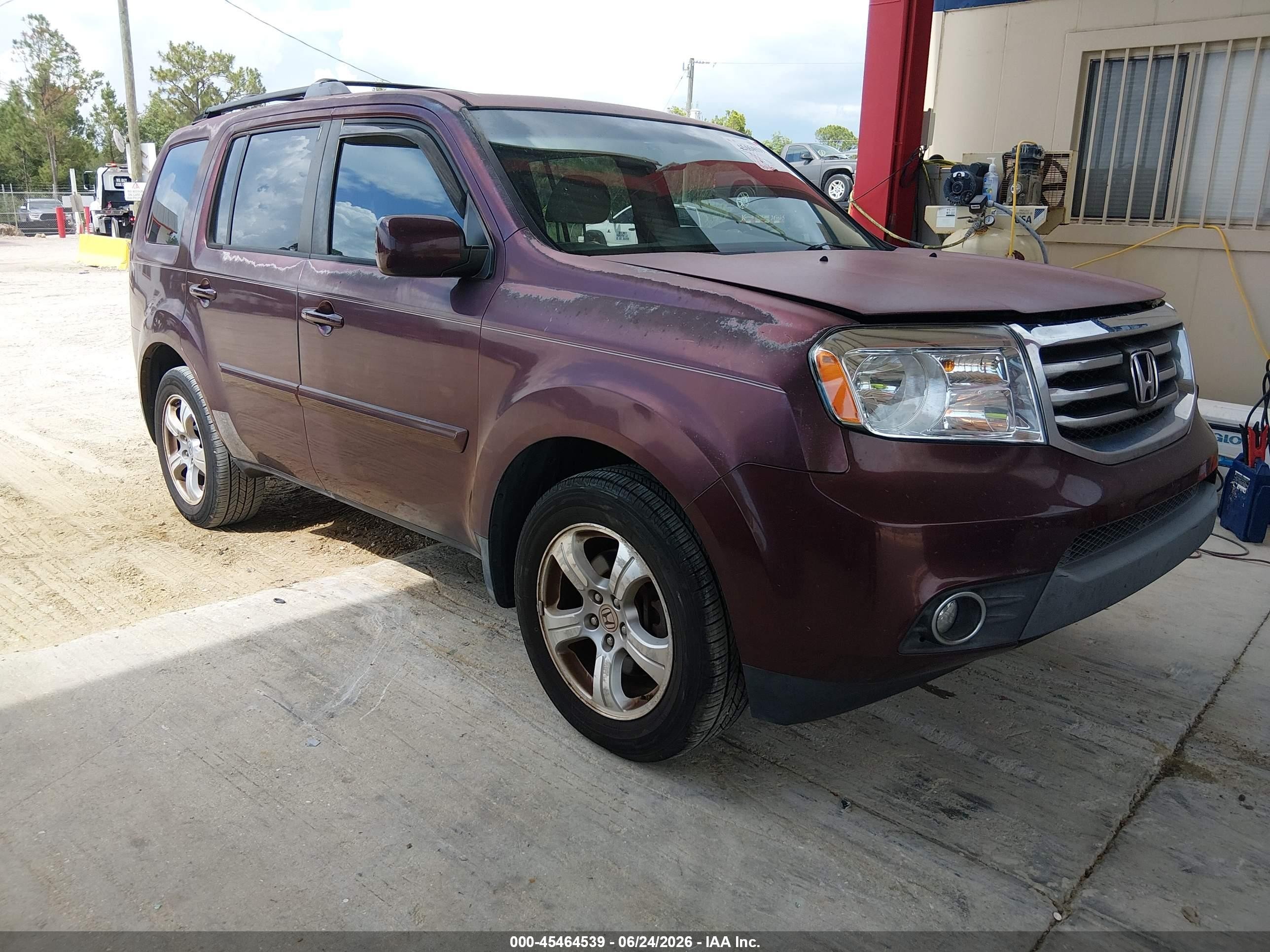 2012 Honda Pilot Ex-l Burgundy vin: 5FNYF3H67CB028797