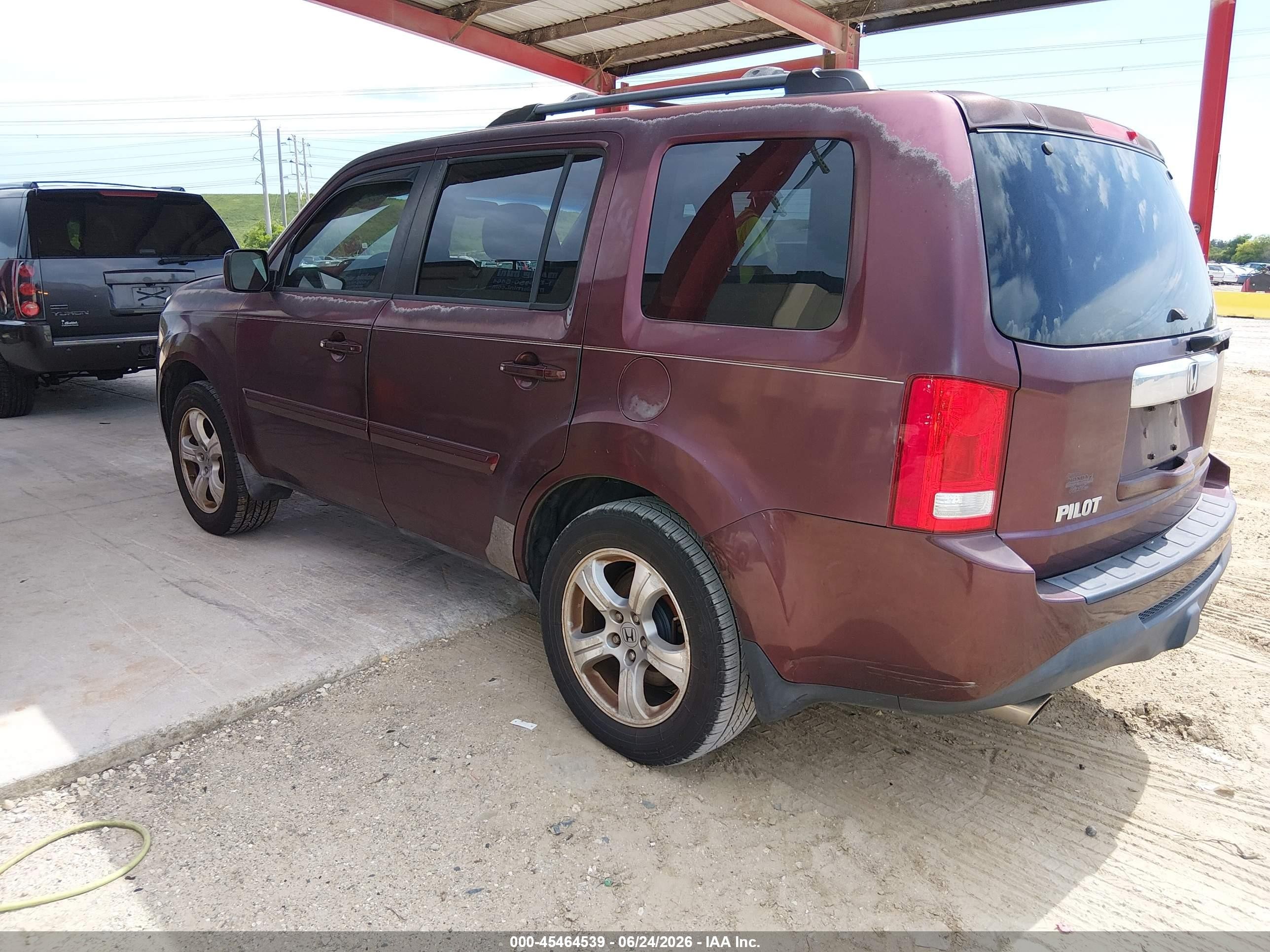2012 Honda Pilot Ex-l Burgundy vin: 5FNYF3H67CB028797