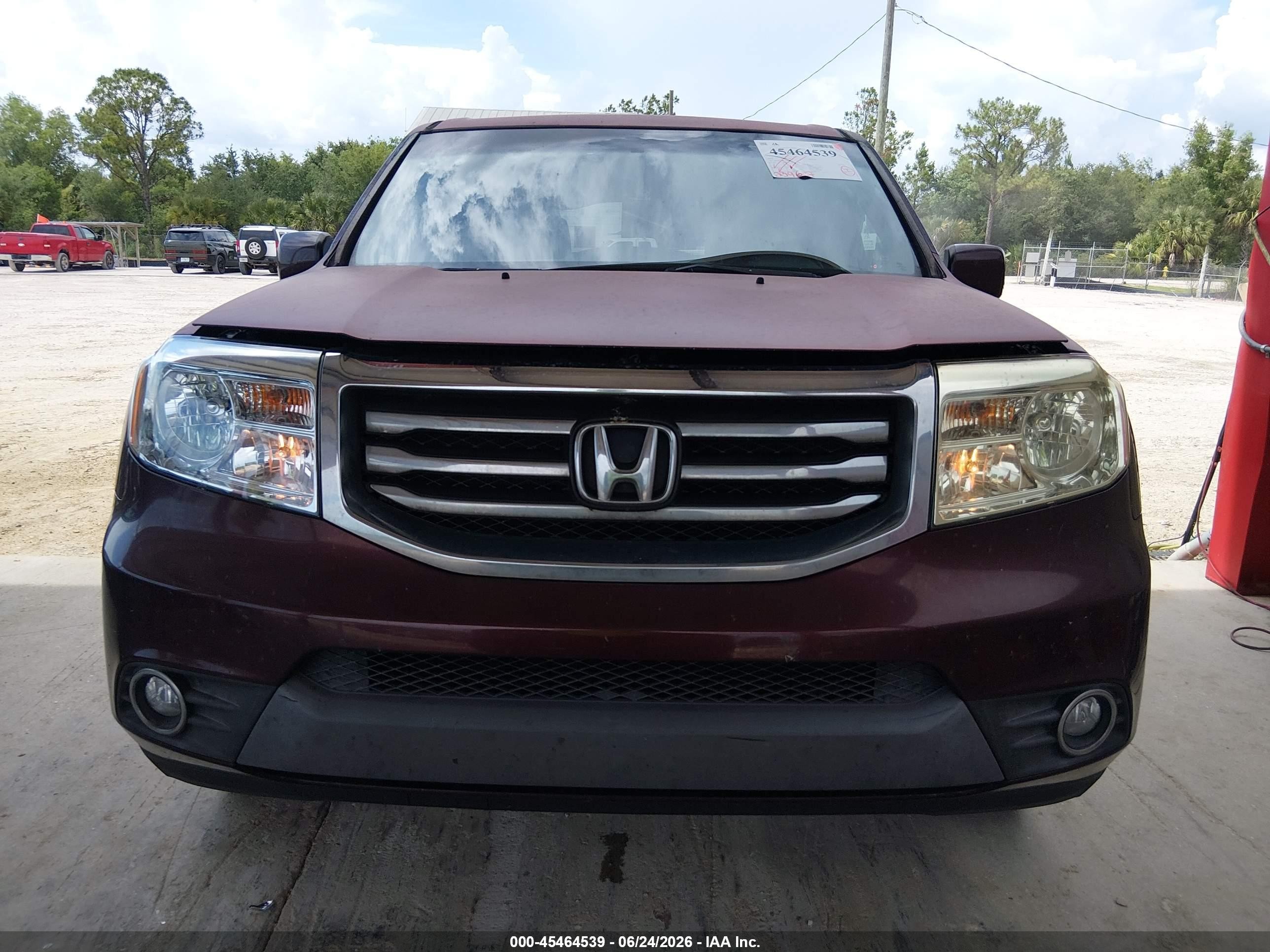 2012 Honda Pilot Ex-l Burgundy vin: 5FNYF3H67CB028797