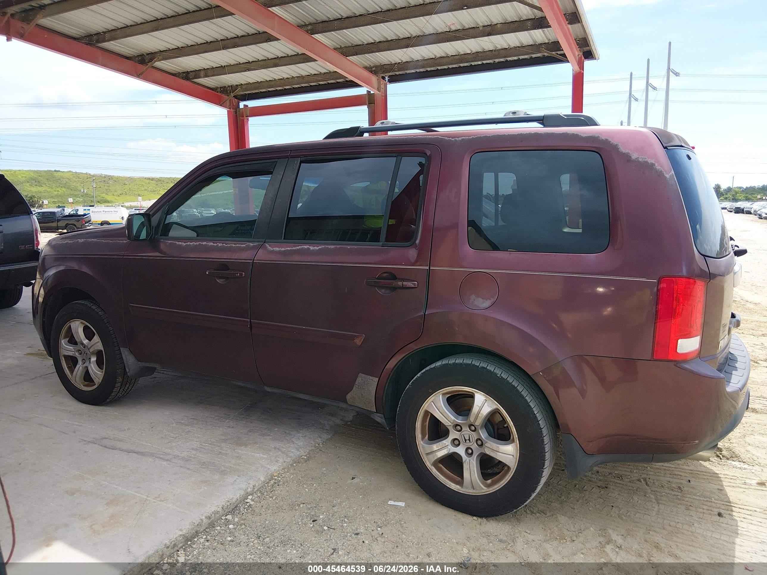 2012 Honda Pilot Ex-l Burgundy vin: 5FNYF3H67CB028797