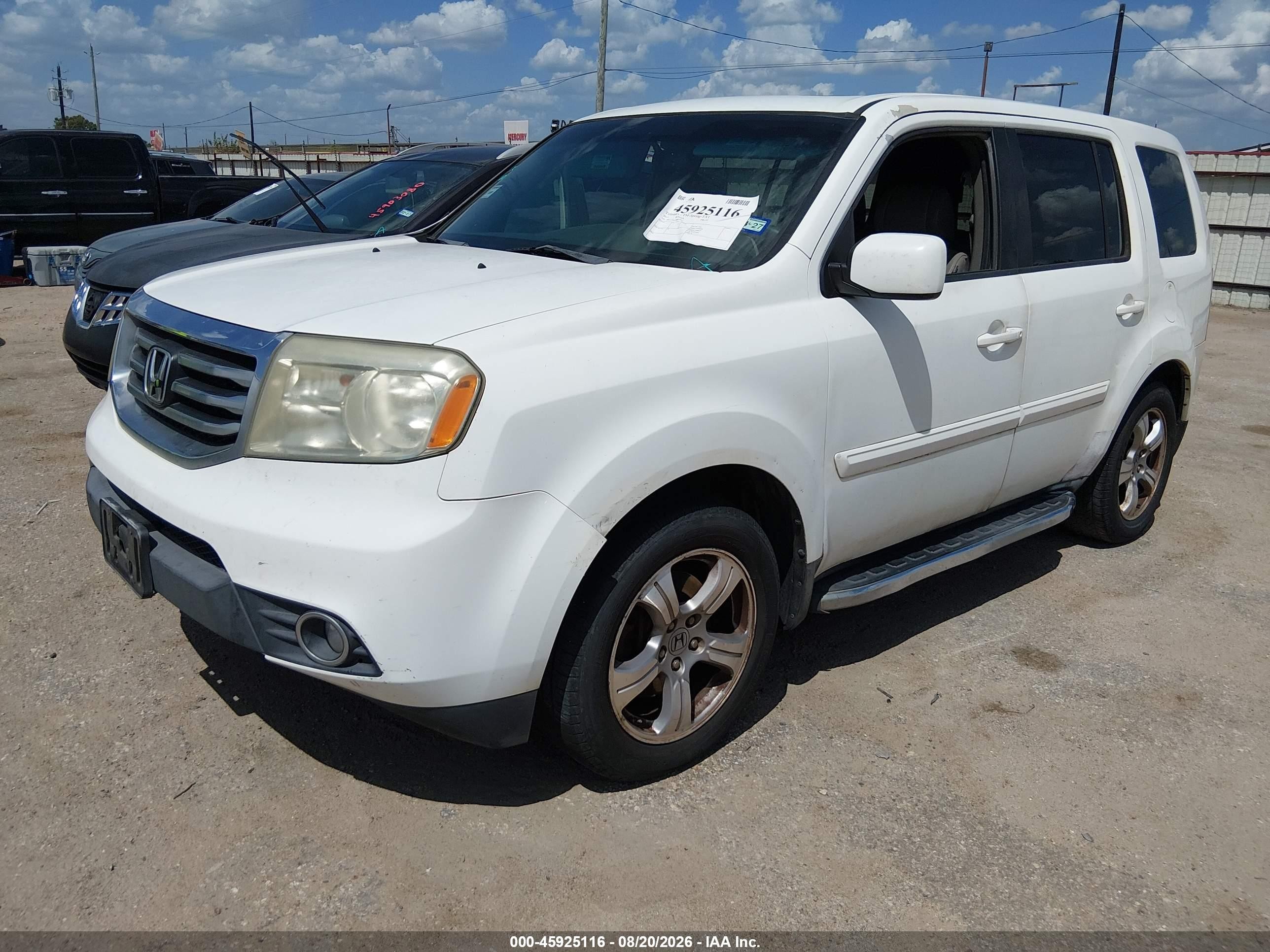 2013 Honda Pilot Ex-l Белый vin: 5FNYF3H67DB010544