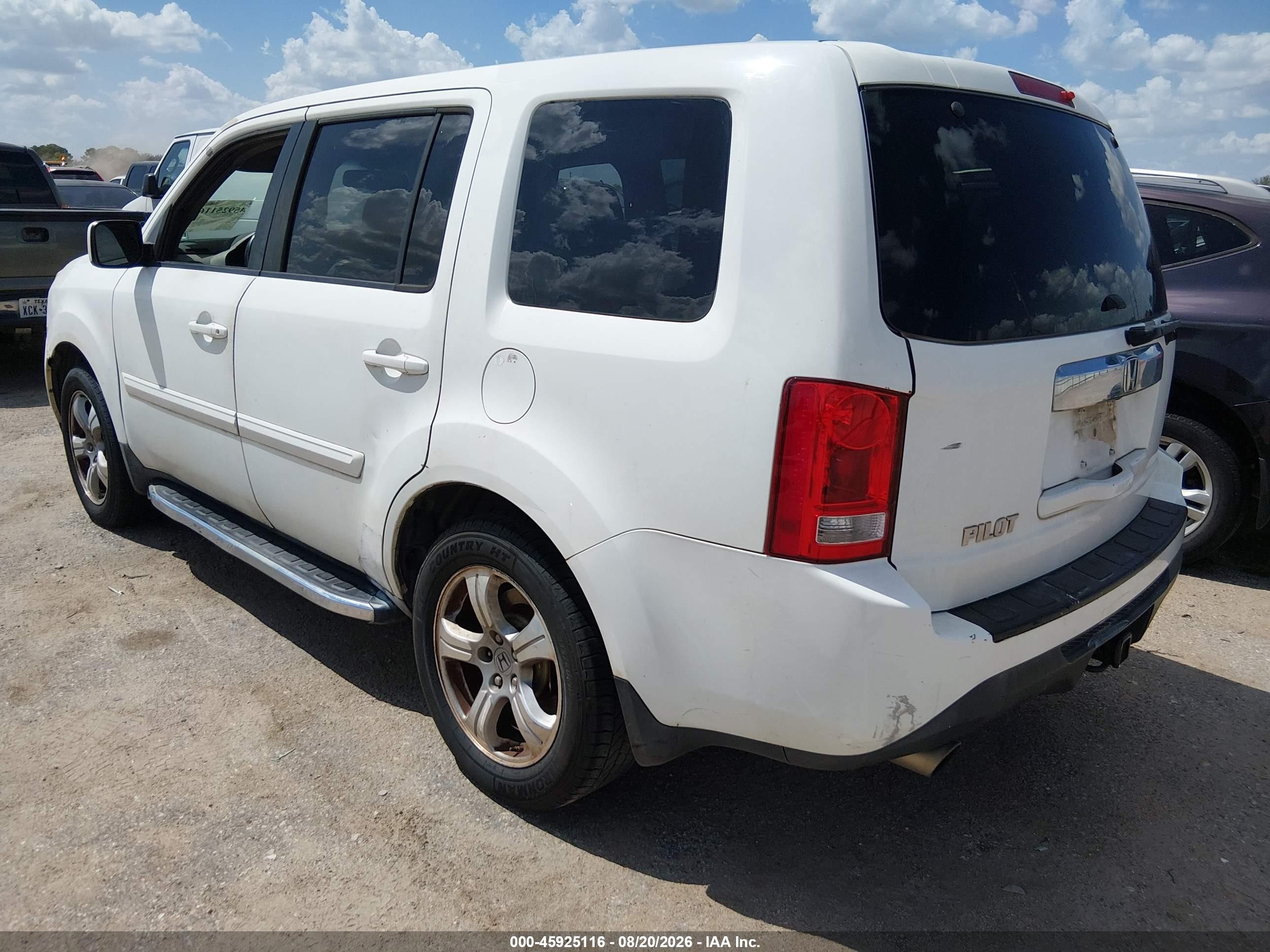 2013 Honda Pilot Ex-l Белый vin: 5FNYF3H67DB010544