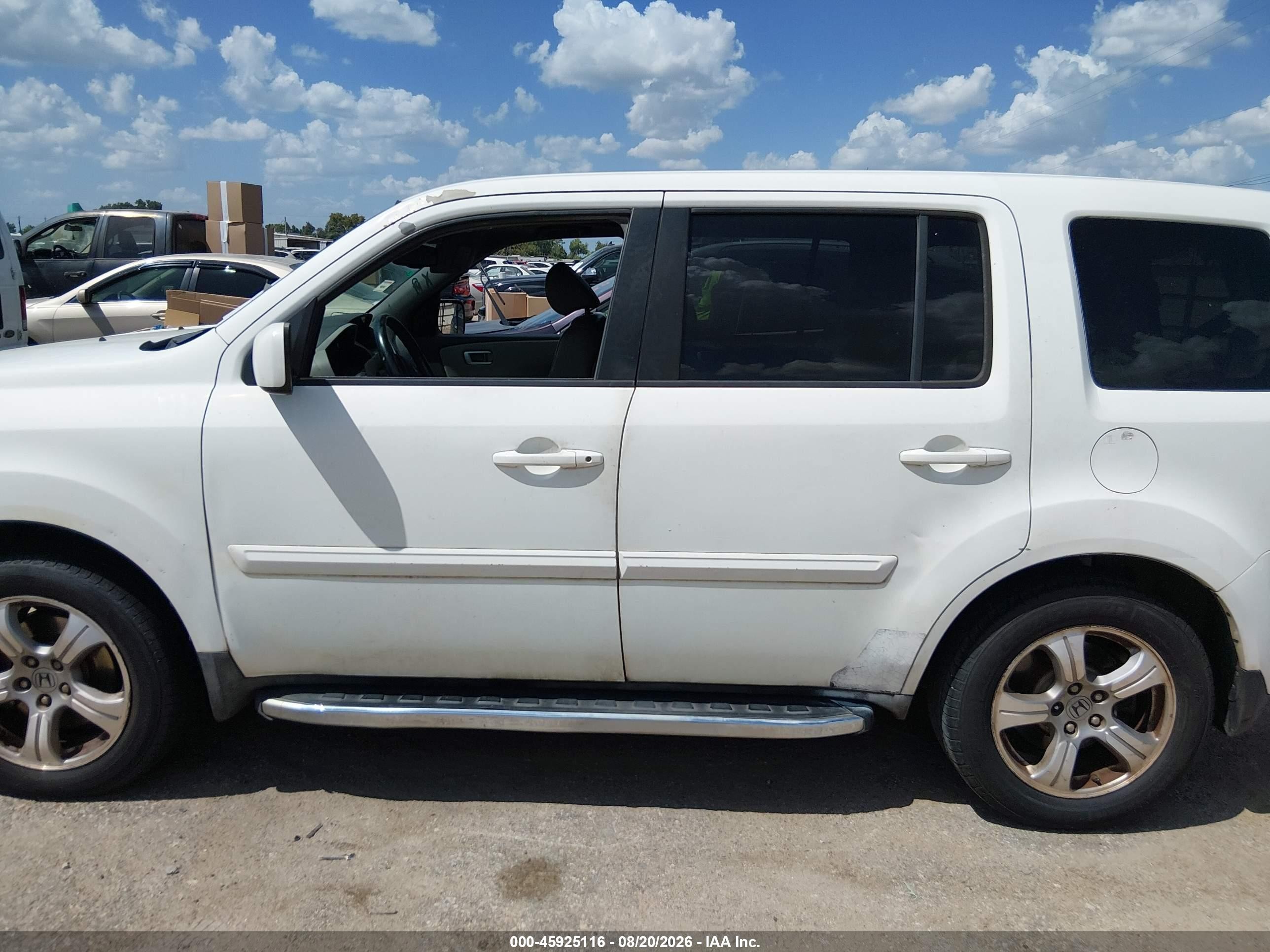 2013 Honda Pilot Ex-l Белый vin: 5FNYF3H67DB010544