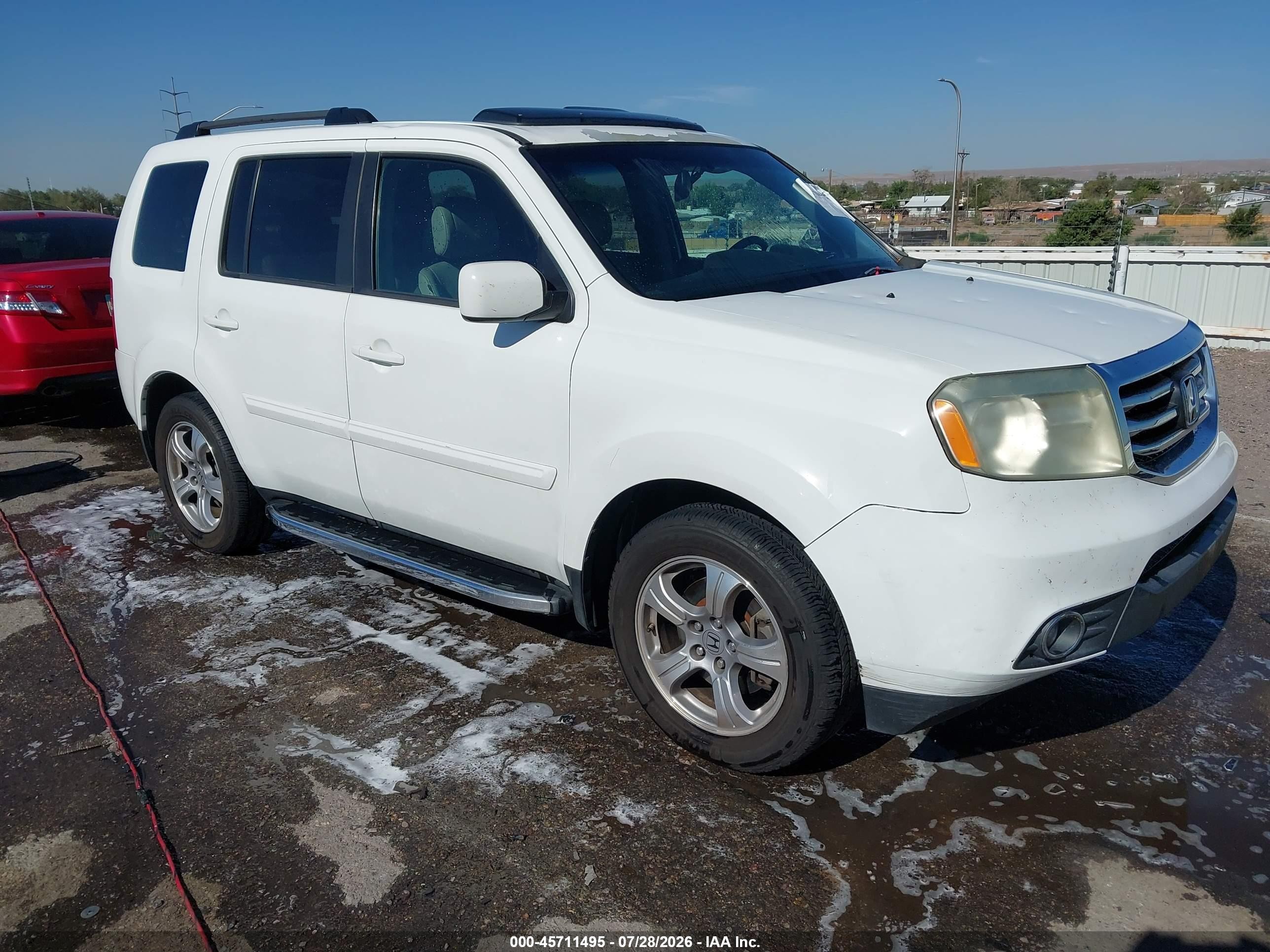 2013 Honda Pilot Ex-l White vin: 5FNYF3H68DB006230