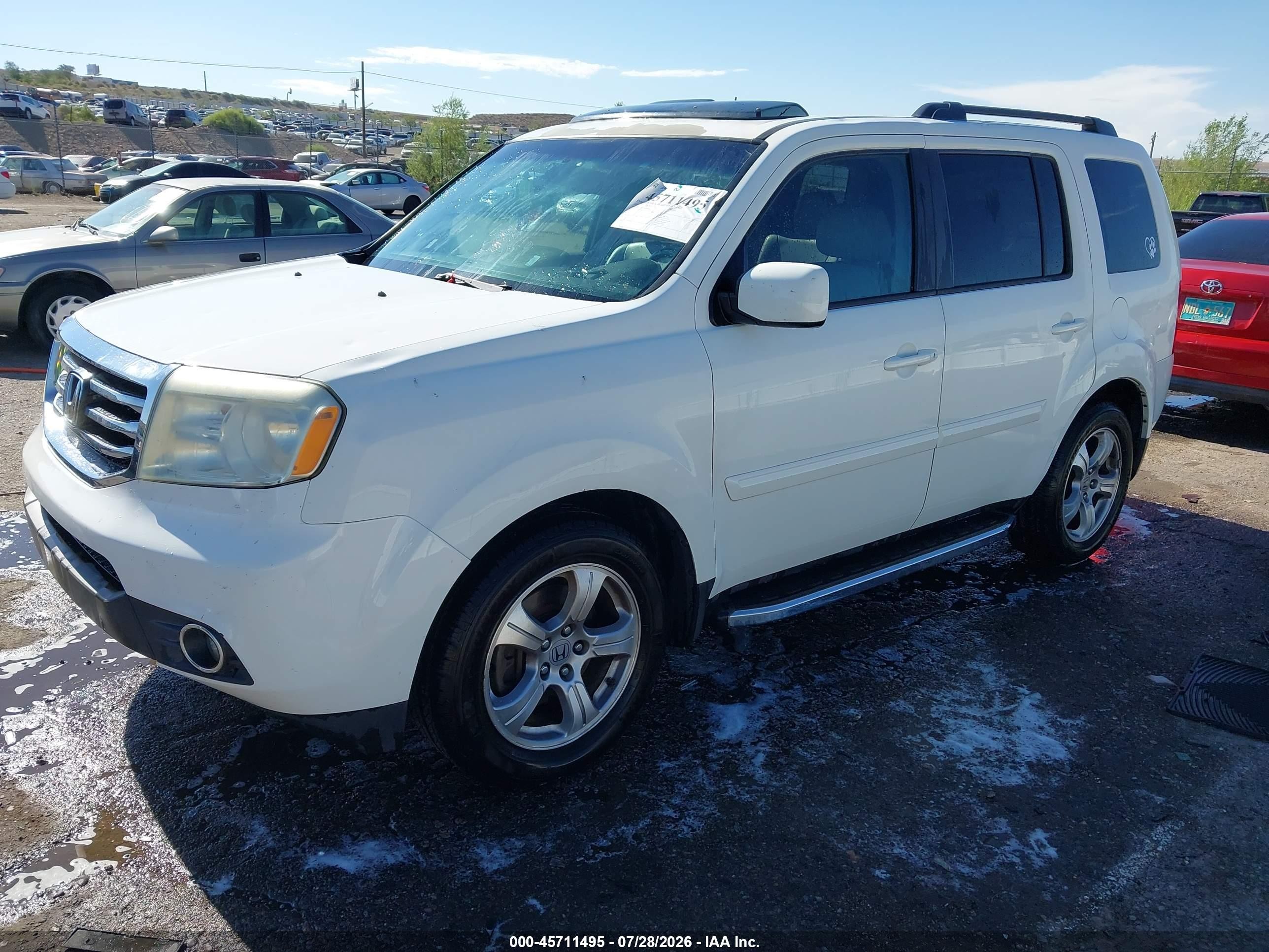 2013 Honda Pilot Ex-l White vin: 5FNYF3H68DB006230