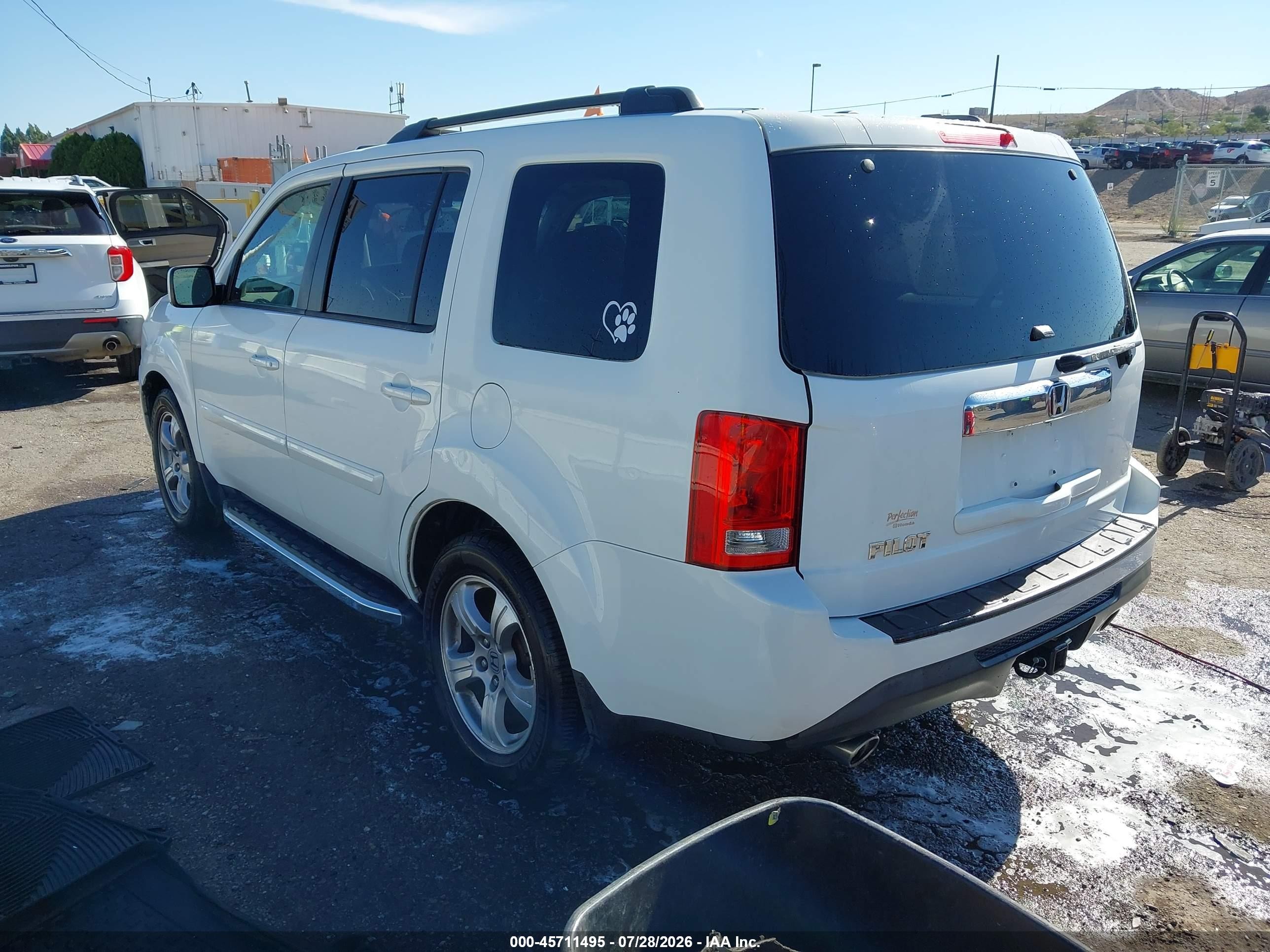 2013 Honda Pilot Ex-l White vin: 5FNYF3H68DB006230