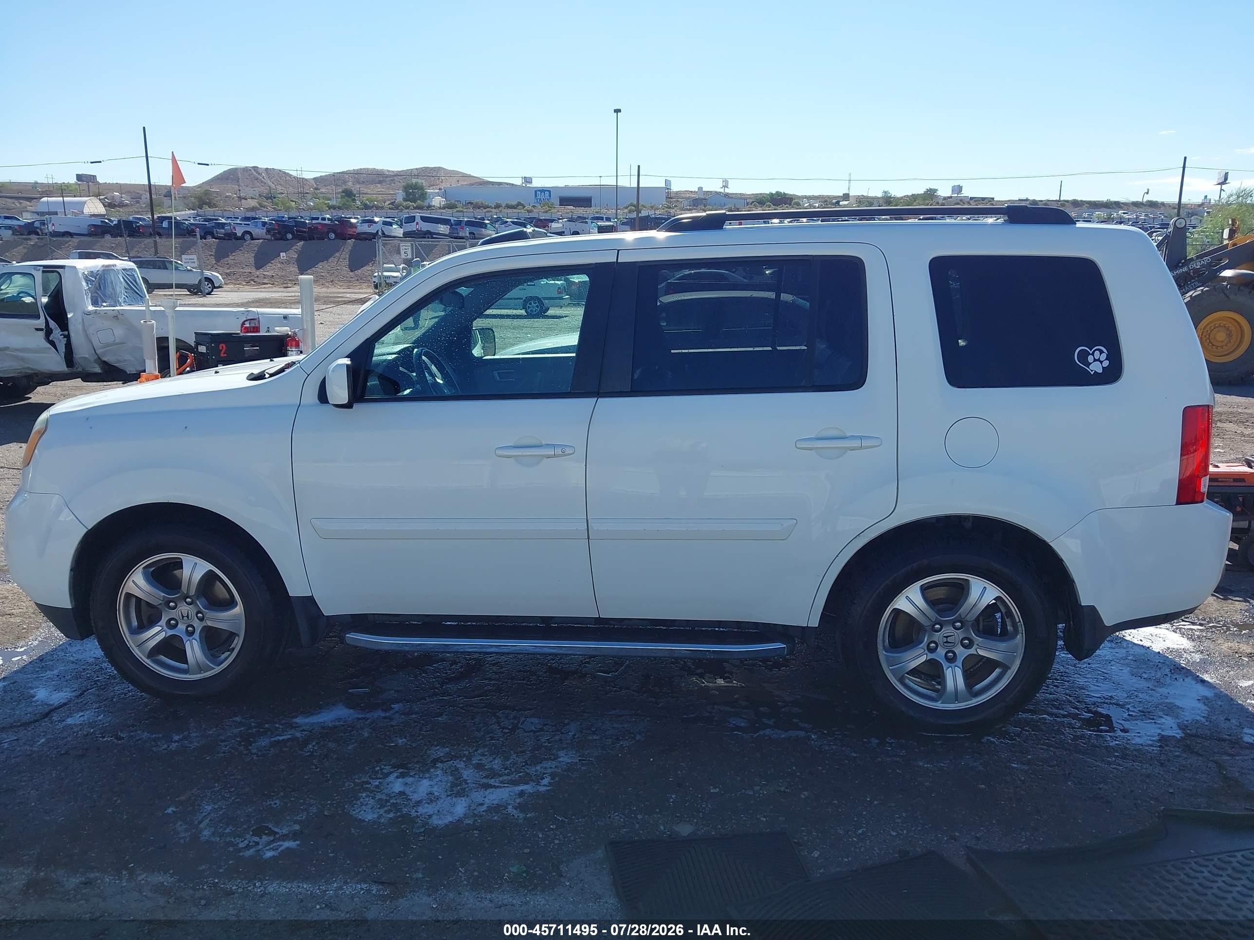 2013 Honda Pilot Ex-l White vin: 5FNYF3H68DB006230