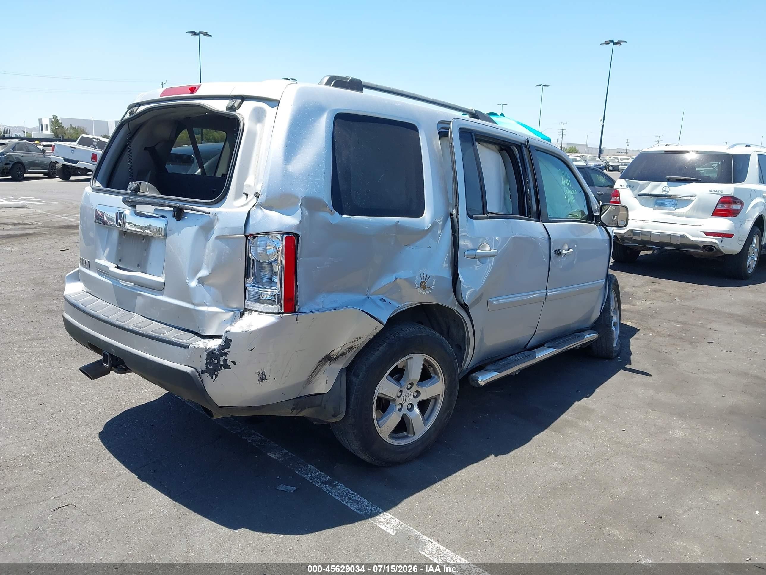 2010 Honda Pilot Ex-l Silver vin: 5FNYF3H69AB008693