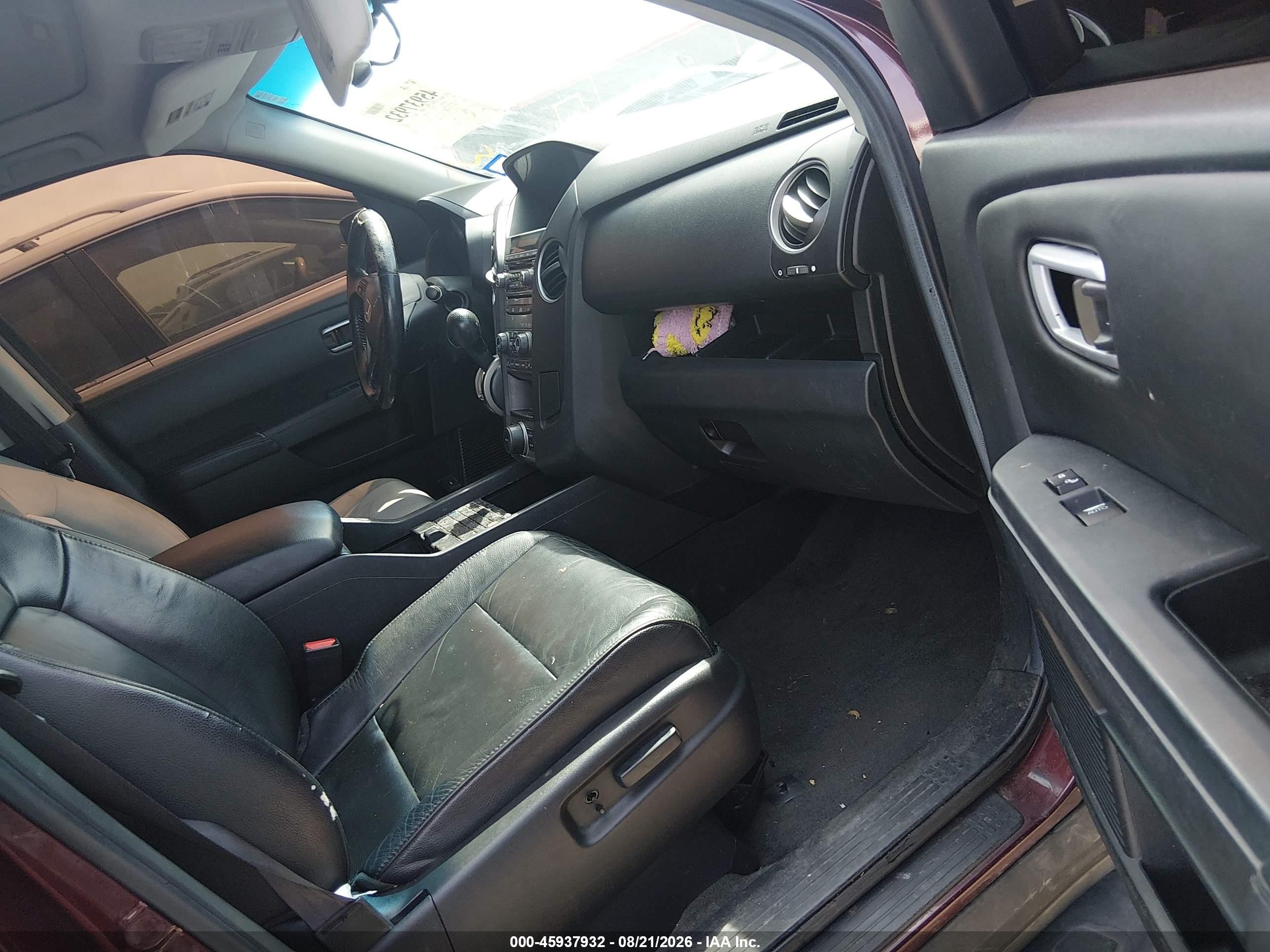 2012 Honda Pilot Ex-l Burgundy vin: 5FNYF3H69CB015890