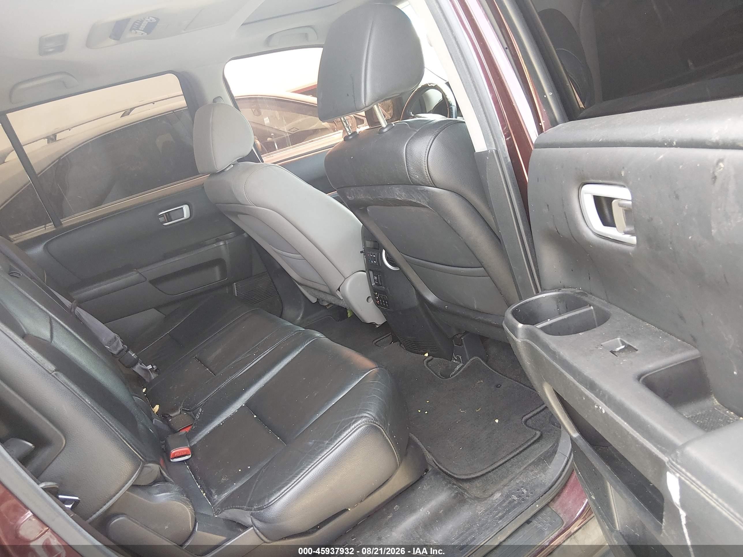 2012 Honda Pilot Ex-l Burgundy vin: 5FNYF3H69CB015890