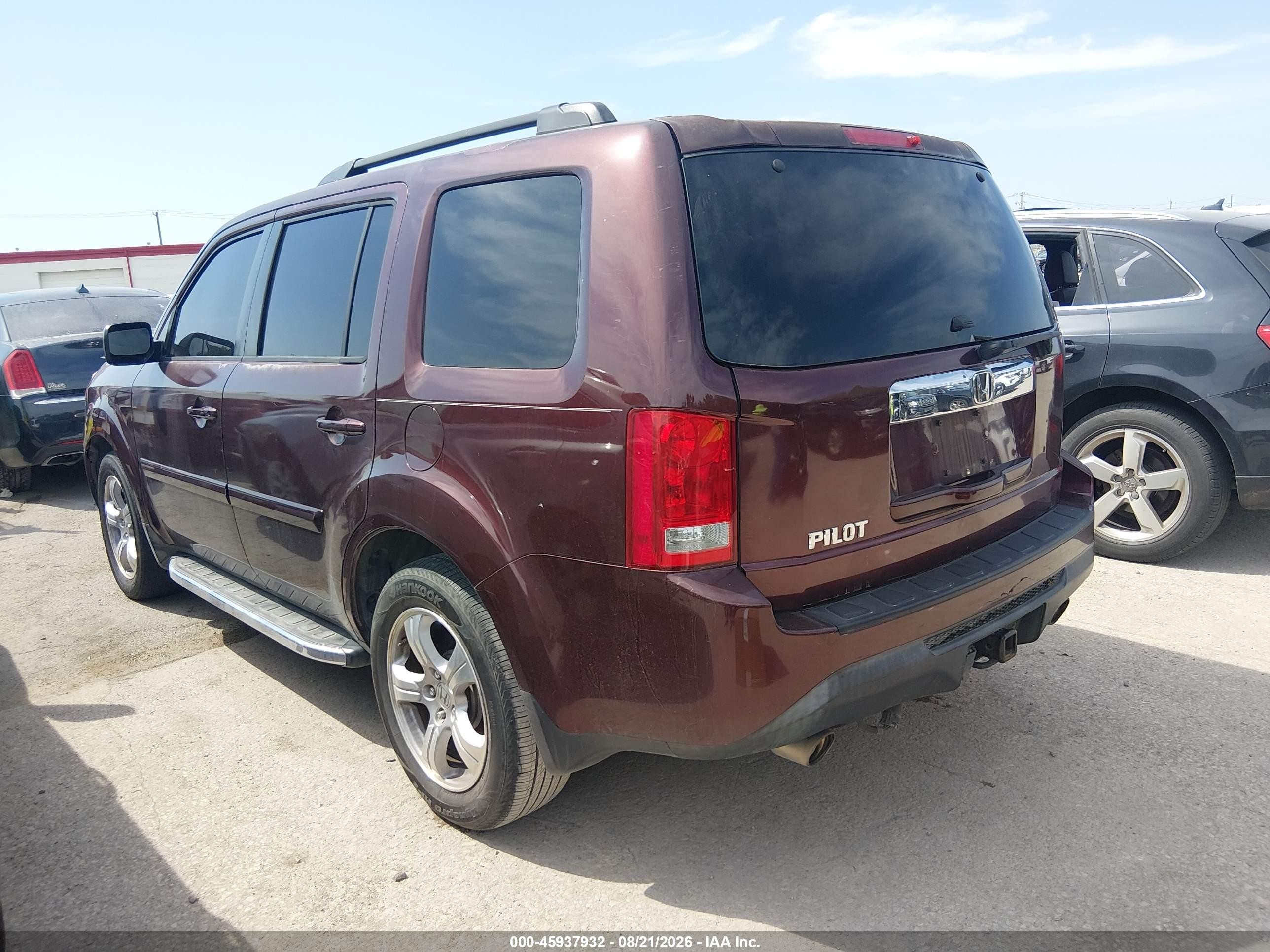 2012 Honda Pilot Ex-l Burgundy vin: 5FNYF3H69CB015890