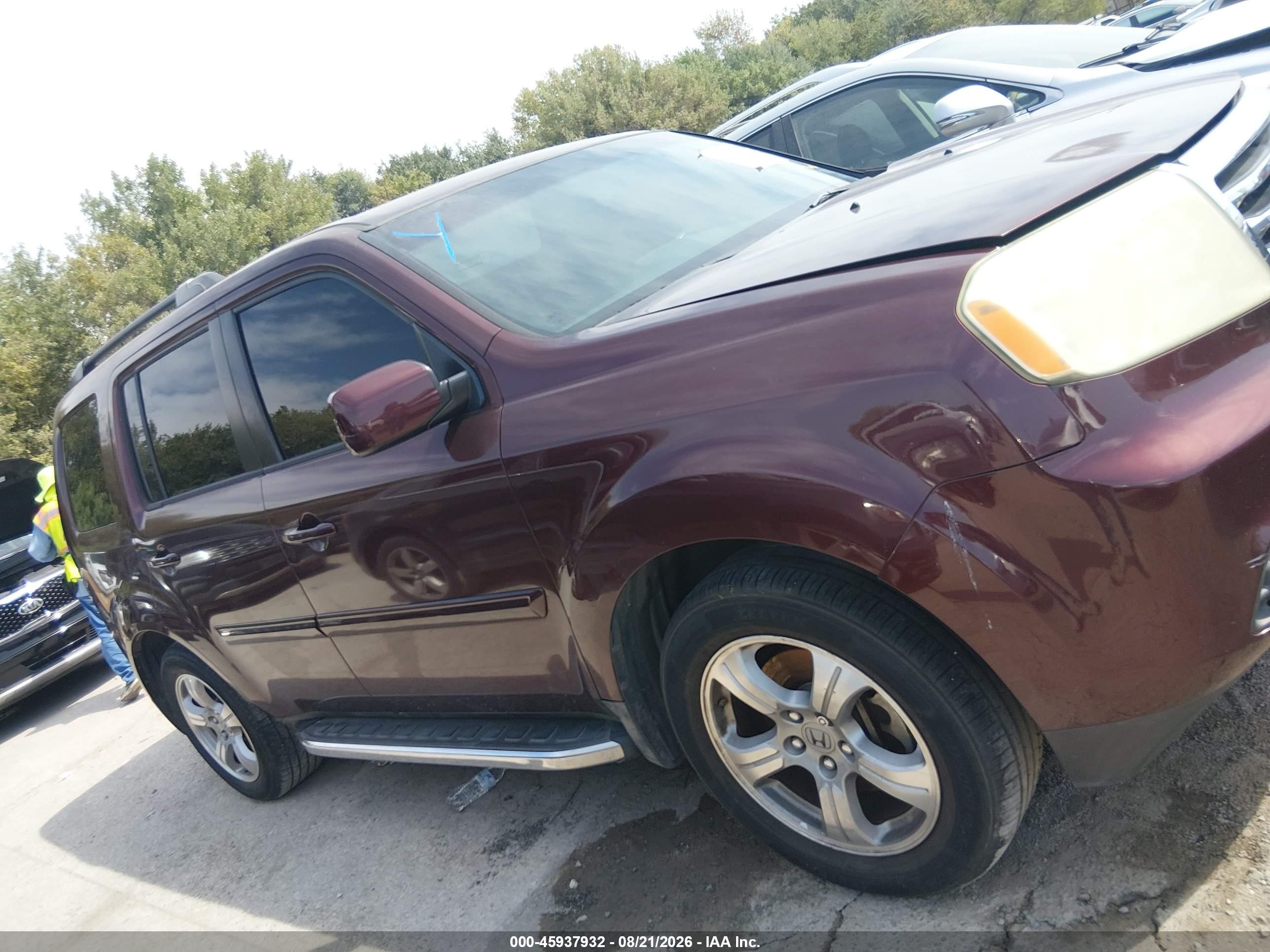 2012 Honda Pilot Ex-l Burgundy vin: 5FNYF3H69CB015890