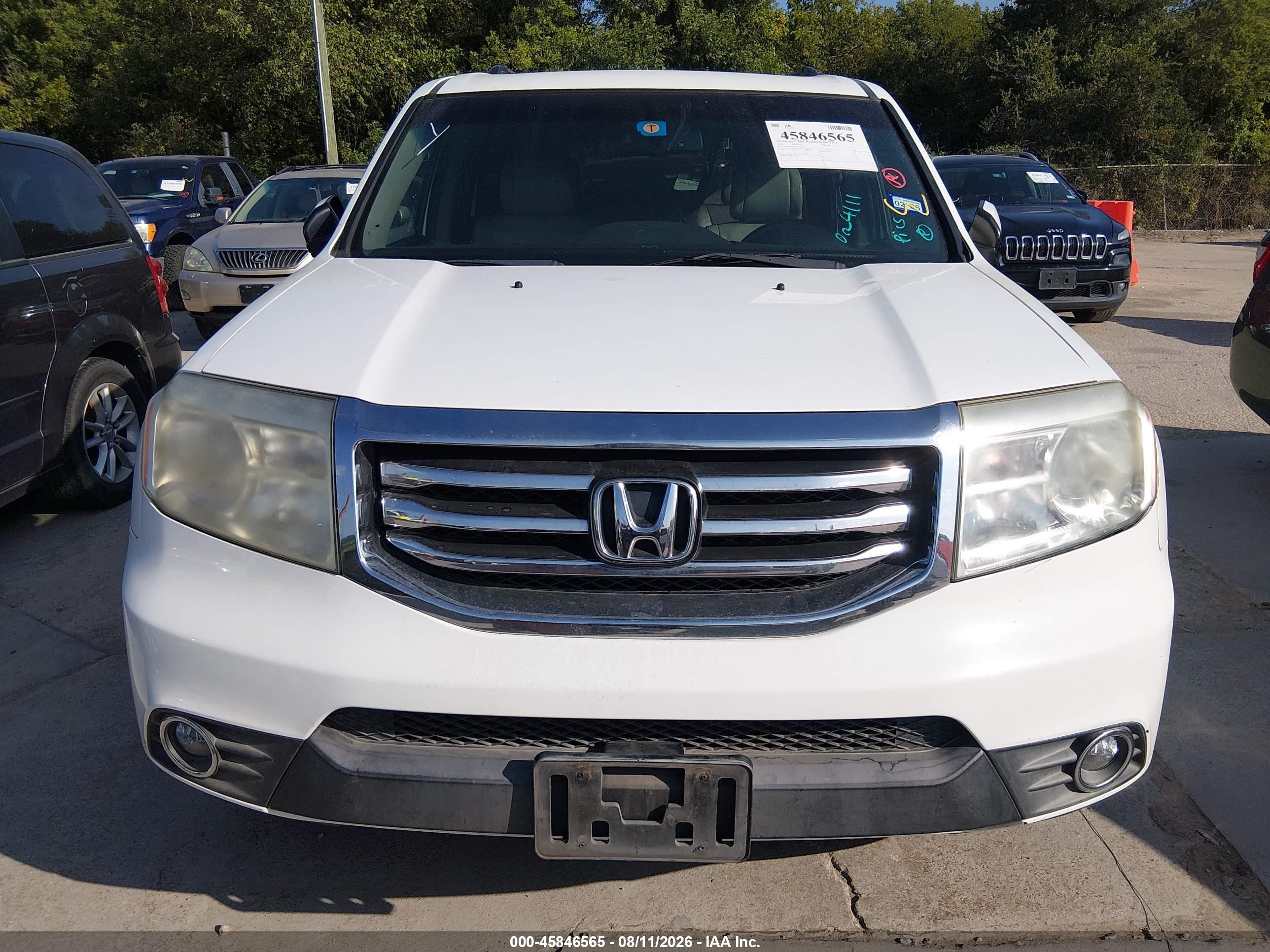 2012 Honda Pilot Ex-l White vin: 5FNYF3H69CB024119