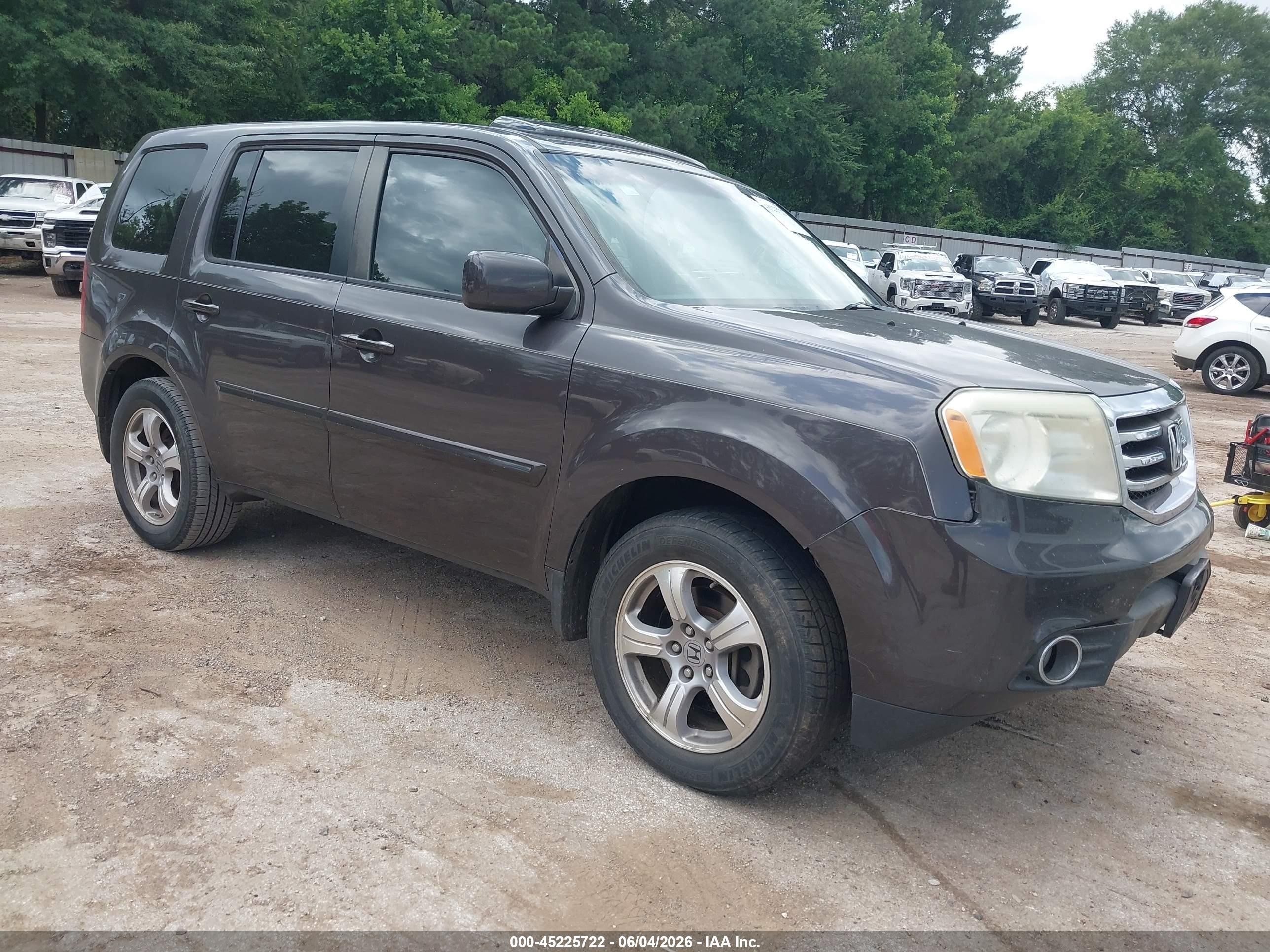 2013 Honda Pilot Ex-l Gray vin: 5FNYF3H69DB022467