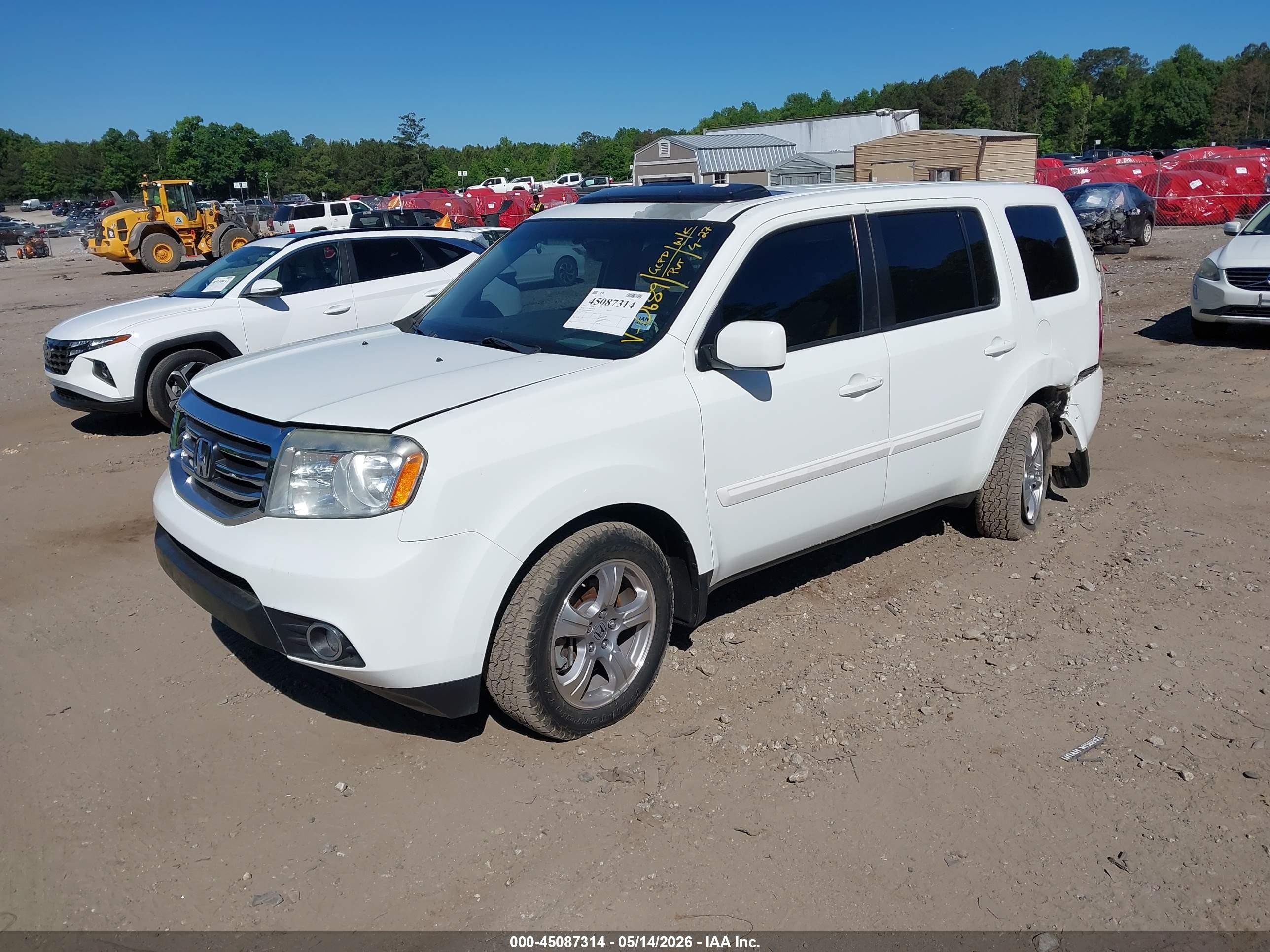 2014 Honda Pilot Ex-l Белый vin: 5FNYF3H69EB010689