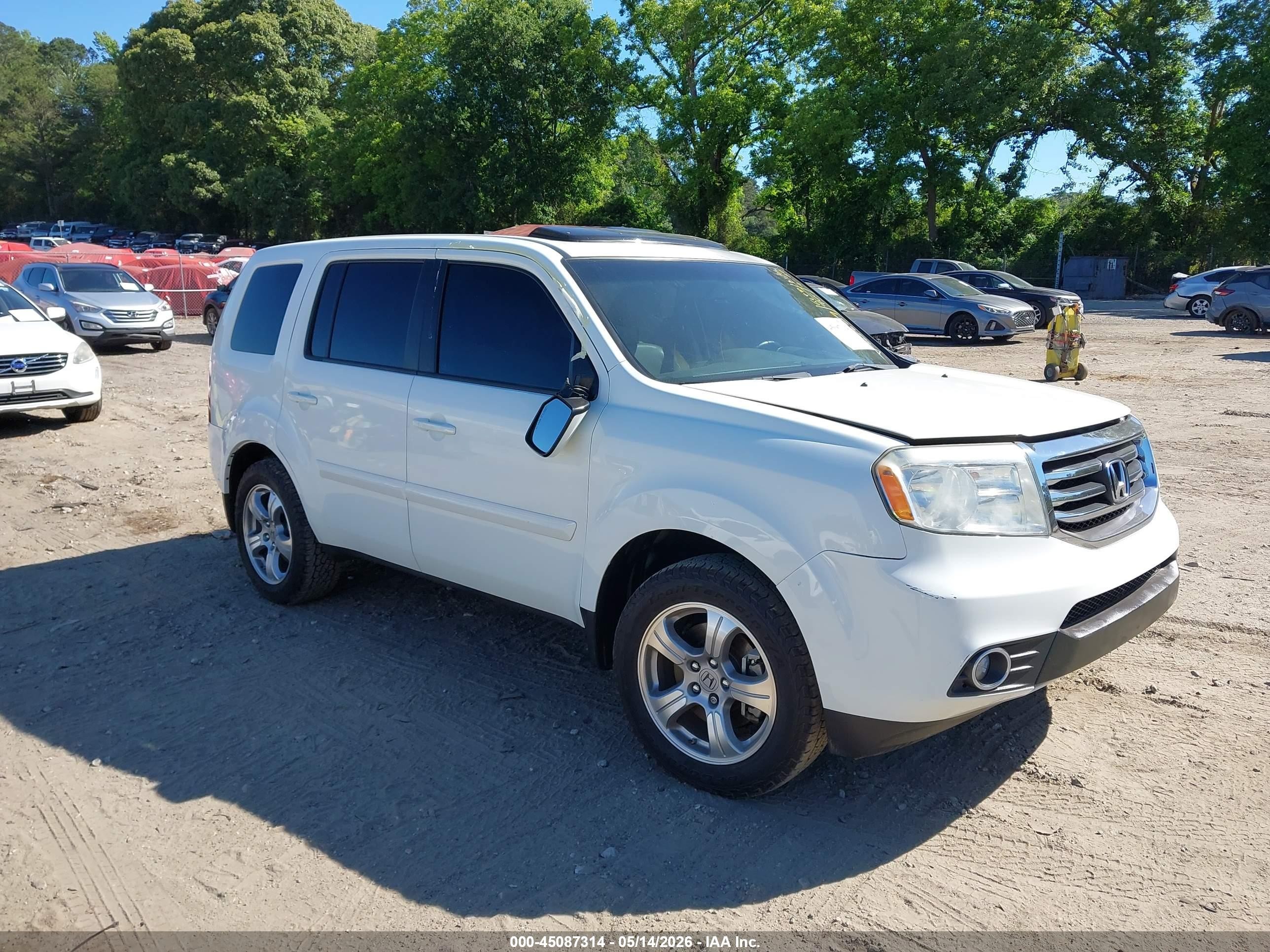 2014 Honda Pilot Ex-l Белый vin: 5FNYF3H69EB010689