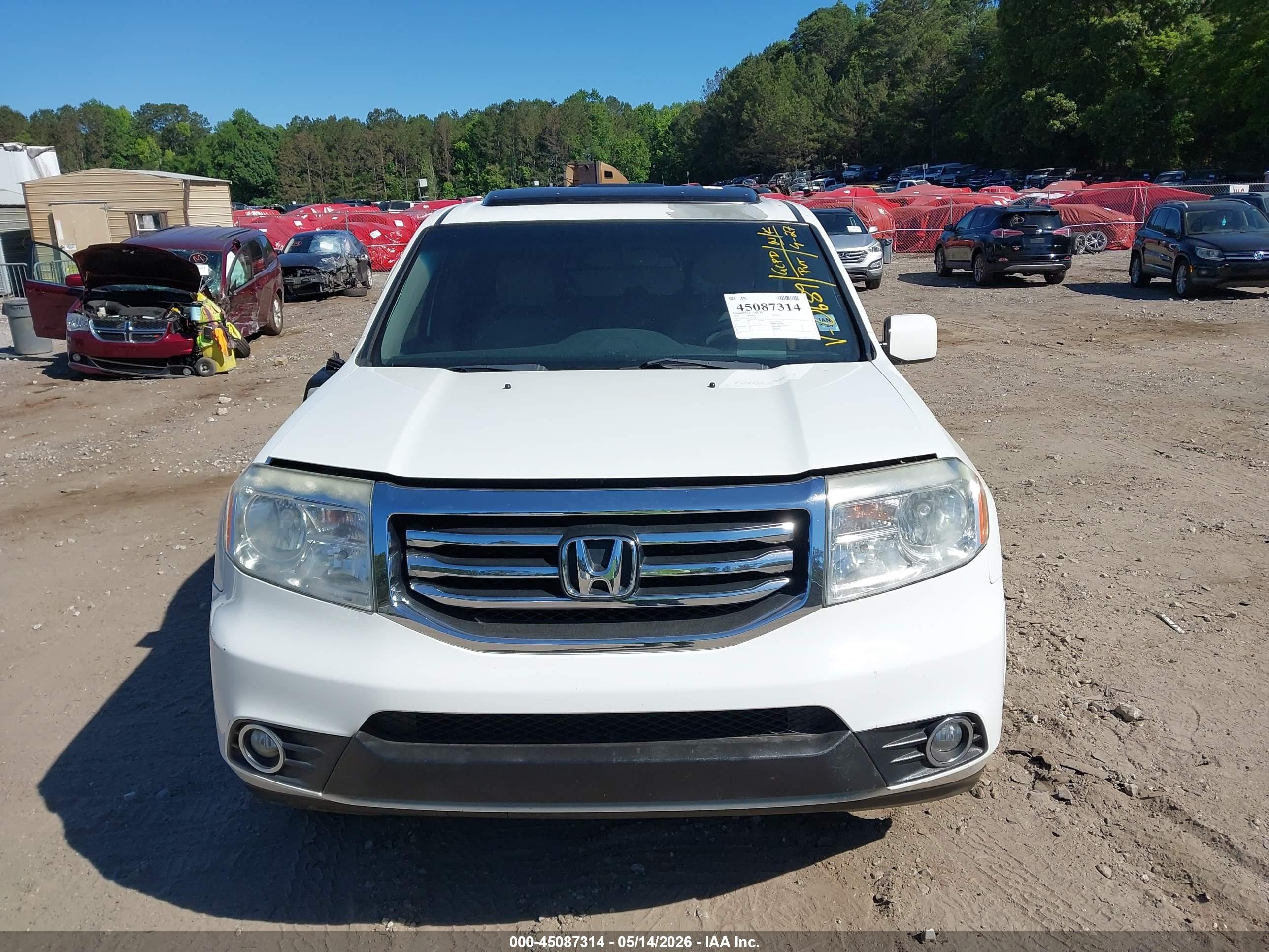 2014 Honda Pilot Ex-l Белый vin: 5FNYF3H69EB010689