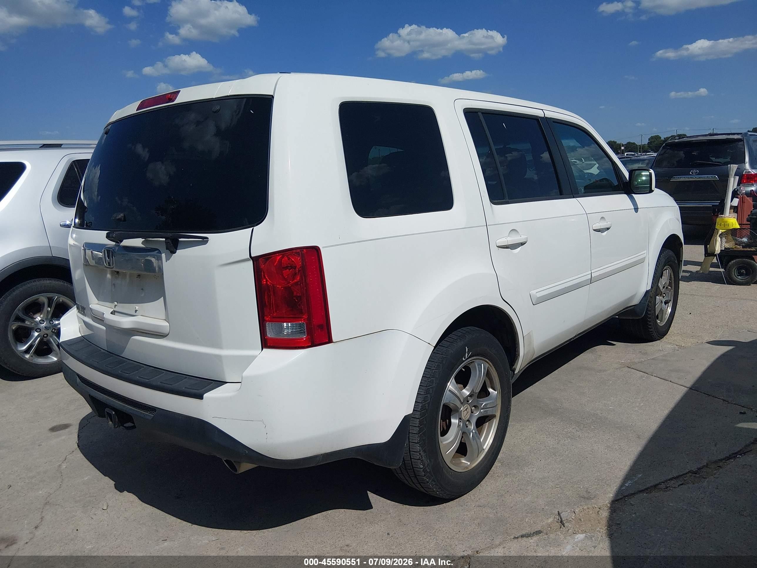 2012 Honda Pilot Ex-l White vin: 5FNYF3H6XCB034559